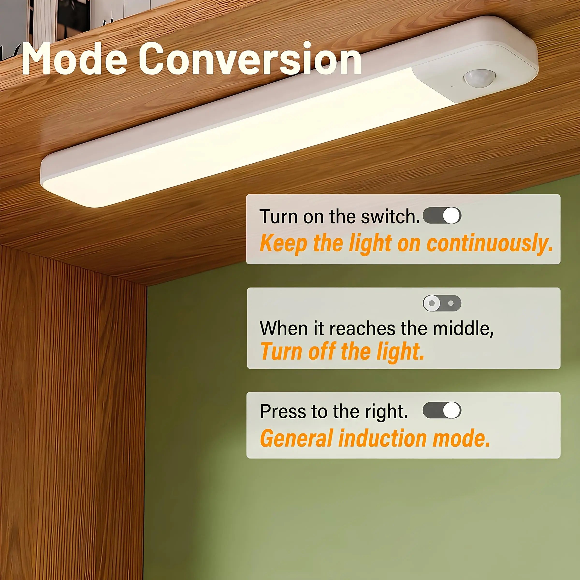 80 LED Lamp under Cabinet Light 12.6 Inch Motion Sensor Rechargeable Magnetic Night Lamp for Cupboard with Type-C