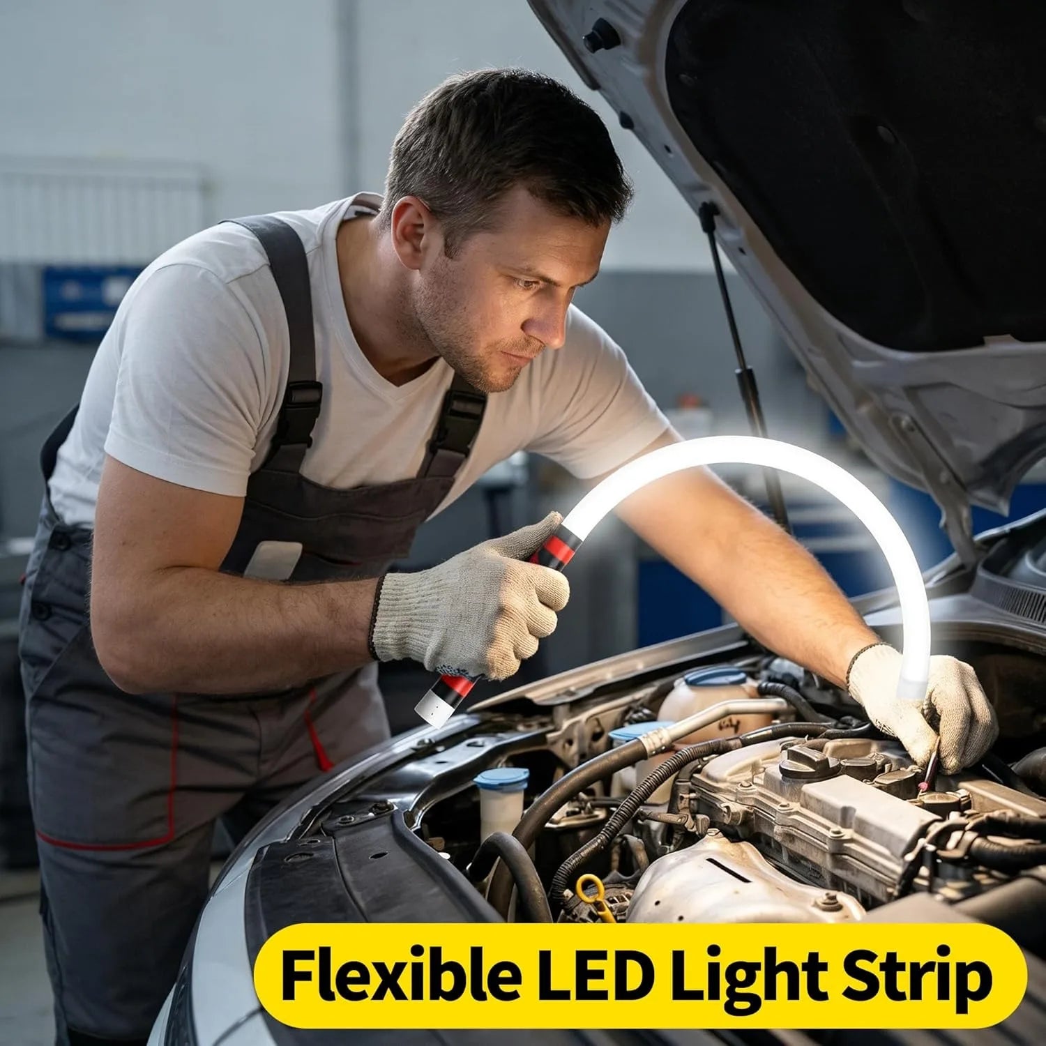Flexible LED Light Stick, 30" Portable Rechargeable Bendable Work Light with High-Lumen LED Portable Automotive Lighting Tool