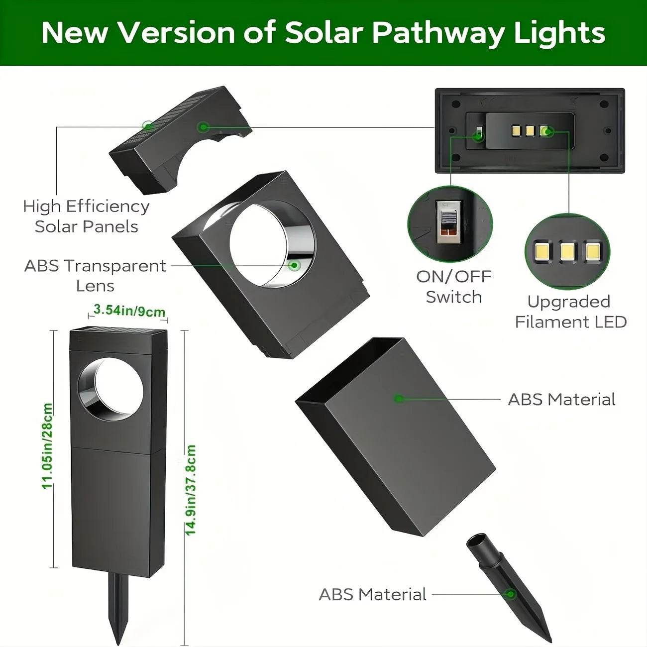 2/6 Pack Solar Pathway Lights Outdoor Waterproof Bright Moon Auto On/Off Garden Light for Yard Patio Porch Lawn Outside Decor Lighting