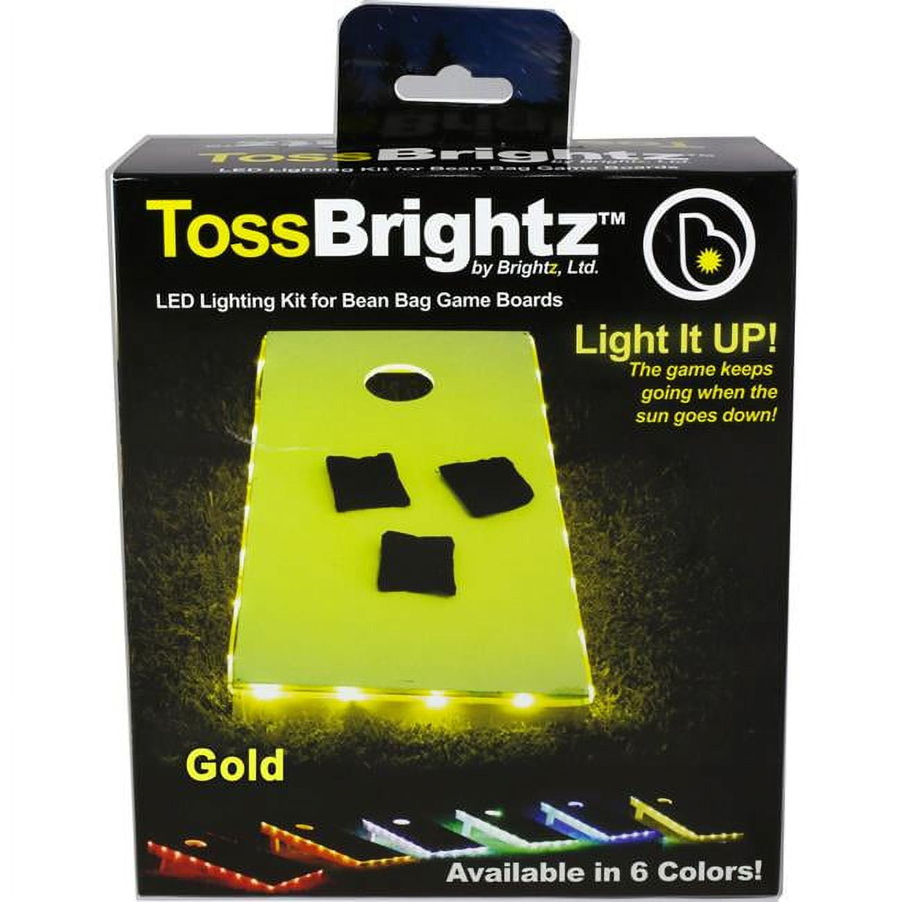 Brightz LED Cornhole Lights Kit, Gold, Model A5441, One Size, Plastic, Illuminate Cornhole Boards and Holes