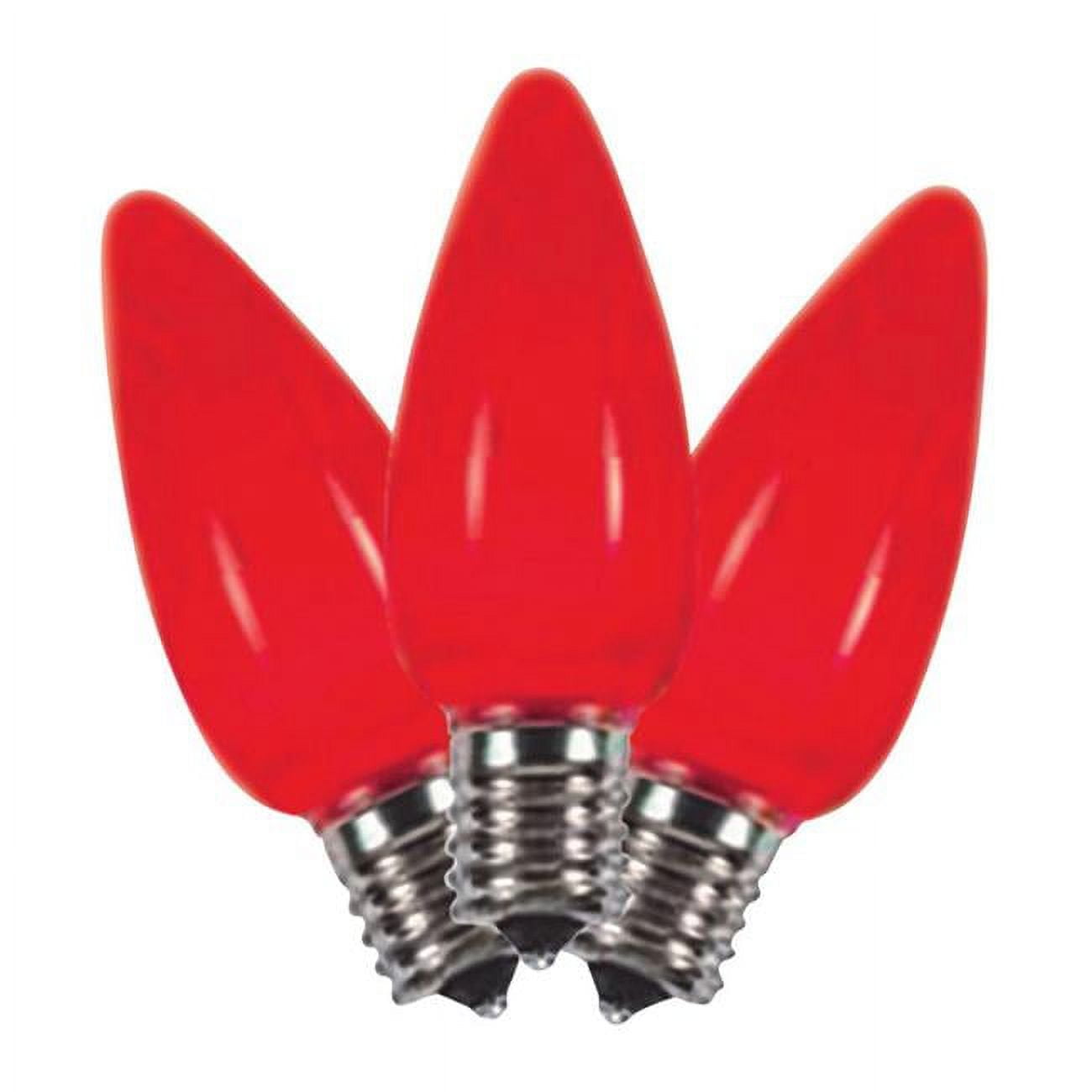 Holiday Bright Lights 9621756 LED c9 Smooth ceramic christmas Light Bulbs  Red  2 in  25 Lights  Pack of 25