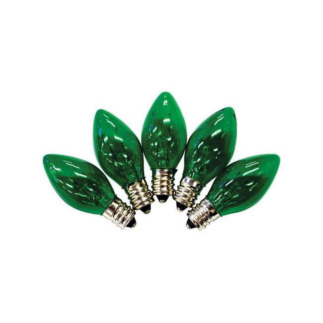 Holiday Bright Lights Bu25C7X3-Tgra Christmas C7 Light Bulbs, Green, 1&quot;