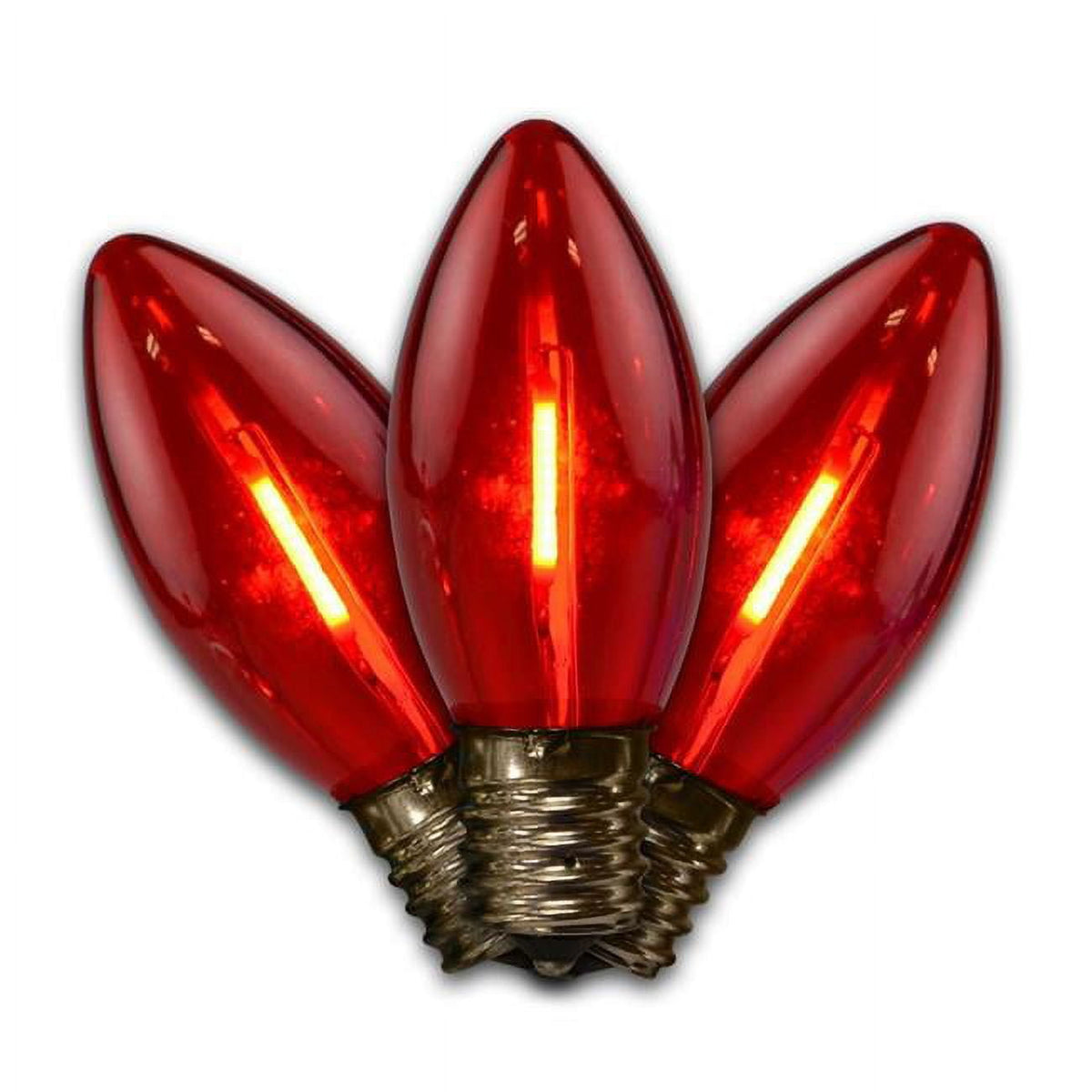 25 ft Smooth Transparent LED c9 christmas Light Bulbs  Red - 25 Lights - case of 20