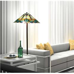Amora Tiffany Style Floor Lamp Mission Standing 63&quot; Tall Stained Glass Yellow Green Brown Antique Vintage Light Decor Bedroom Living Room Reading Gift Am255Fl17 Lighting