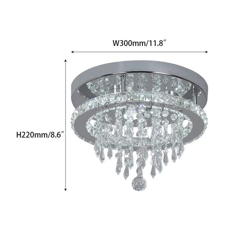 Modern K9 Led Crystal Ceiling Lamp Smart Chandelier Pendant Light Ring Chrome Plafonier Fixture Dining Living Room Decor Luxury