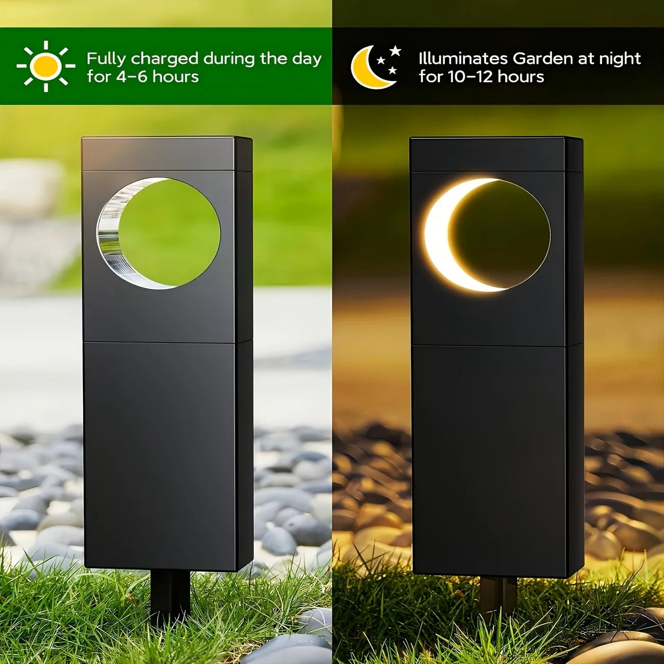 2/6 Pack Solar Pathway Lights Outdoor Waterproof Bright Moon Auto On/Off Garden Light for Yard Patio Porch Lawn Outside Decor Lighting