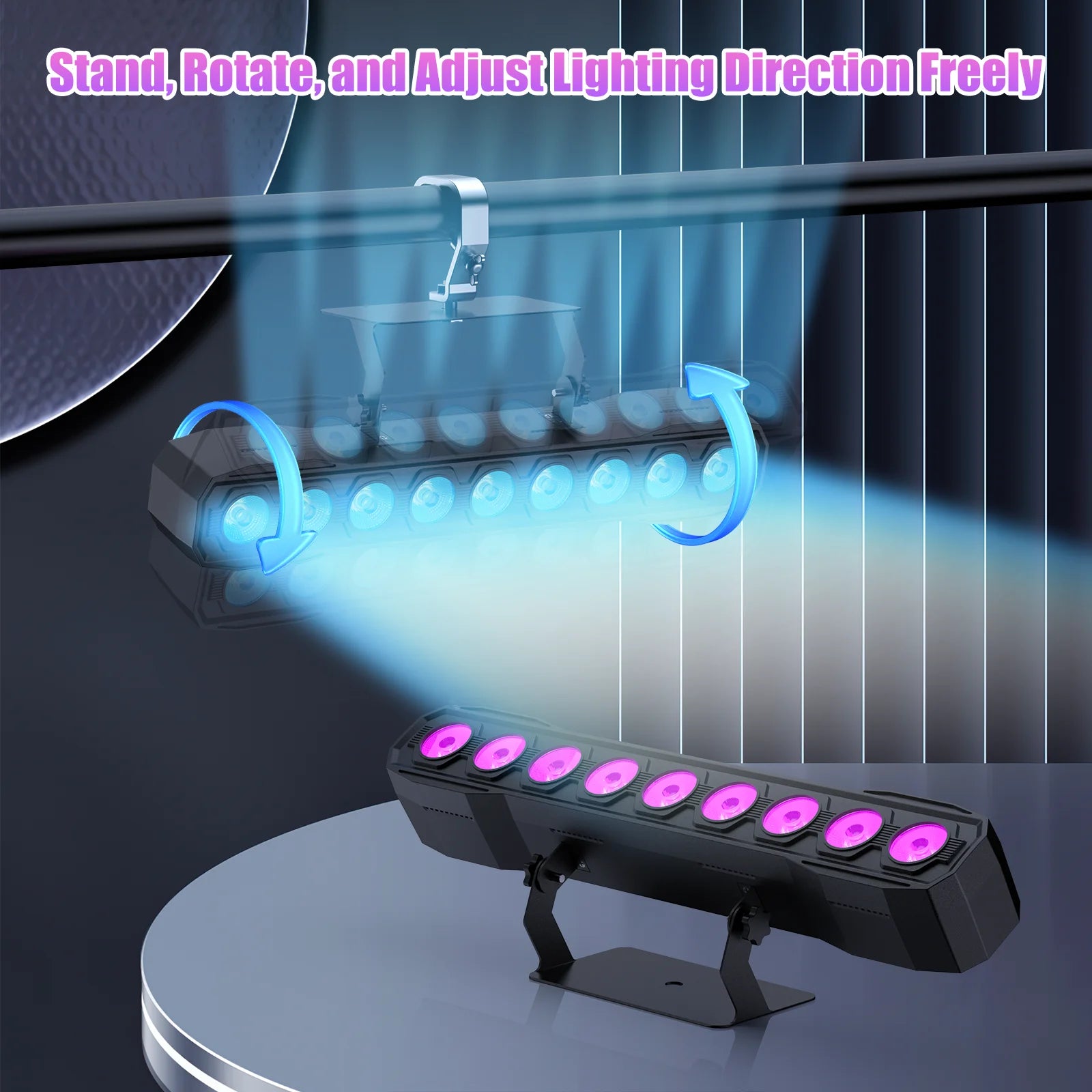 Fieryzeal 2PCS 60W Wall Wash Light Bar RGBW Strobe DJ Disco Party Light DMX Control LED Stage Light for Nightclub Wedding Bar