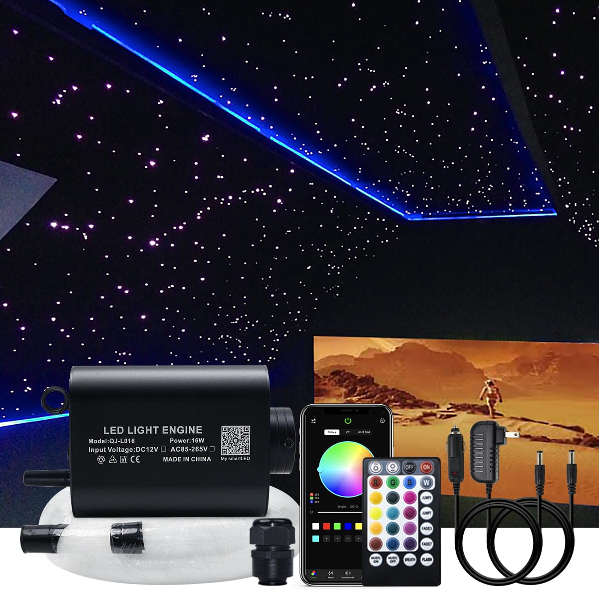 Akepo 16W Fiber Optic Star Ceiling Light Kit