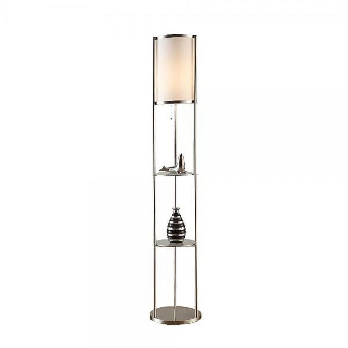 Artiva Usa Glass Display Shelf Floor Lamp, Brushed Steel, Model A21040Fln