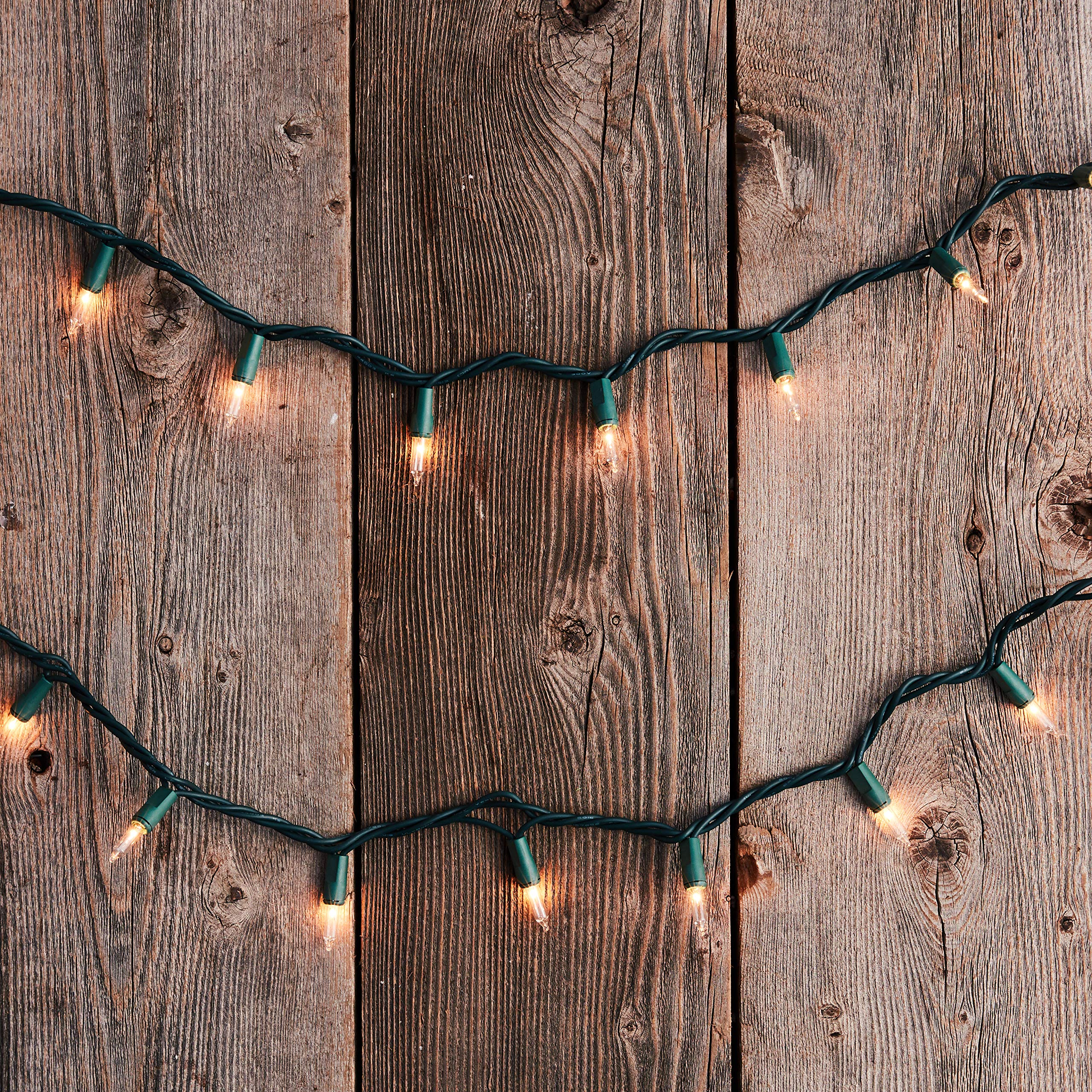 Sylvania Christmas Lights, Clear, 300 (2X150) Light Set, Green Wire. 64.75' Total Length, For Indoor And Outdoor Use (V48150-34)