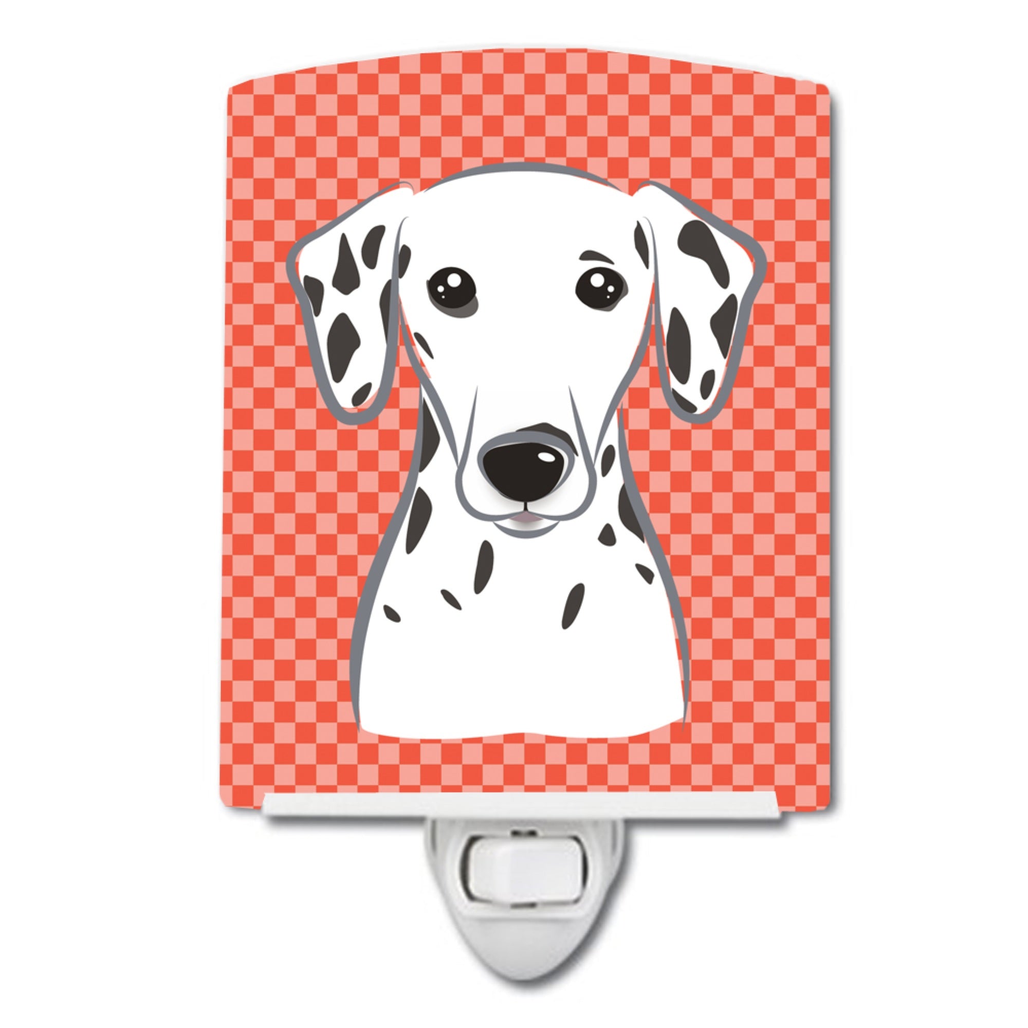  inchCarolines Treasures Red Checkered Dalmatian Ceramic Night Light, 6x4, Multicolor inch