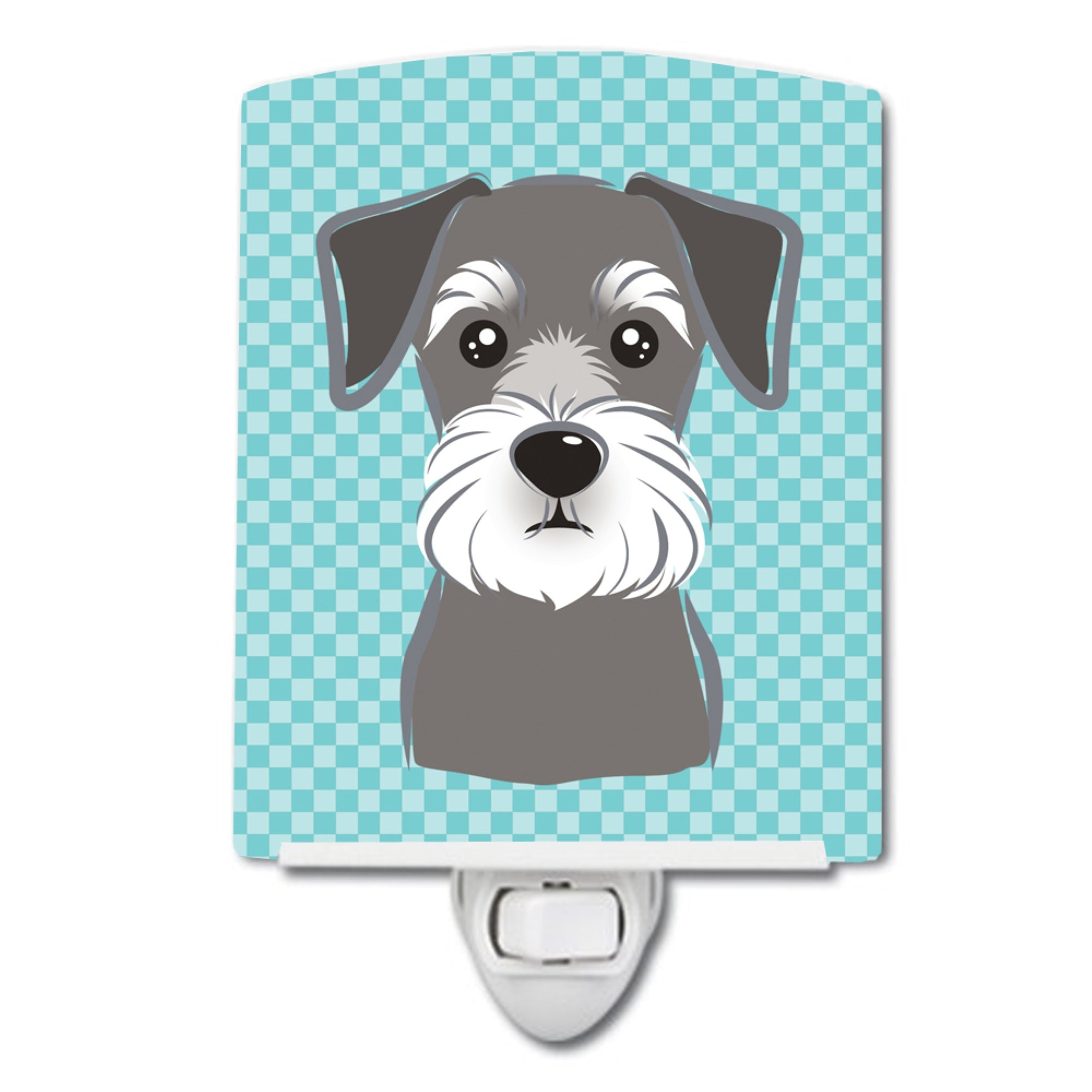  inchCarolines Treasures Blue Checkered Schnauzer Ceramic Night Light, 6x4, Multicolor inch