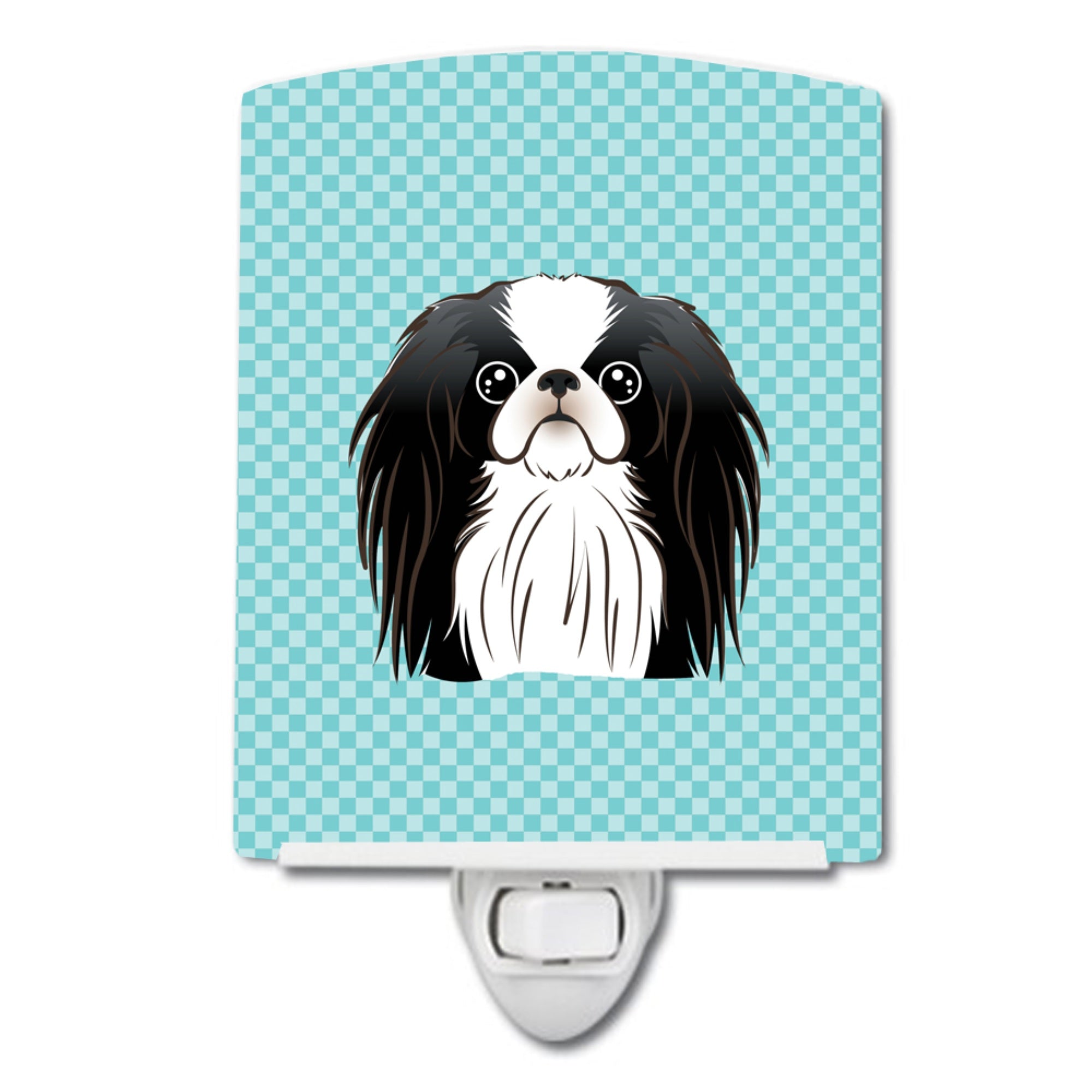  inchCarolines Treasures Checkerboard Blue Japanese Chin Ceramic Night Light, 6x4, Multicolor inch