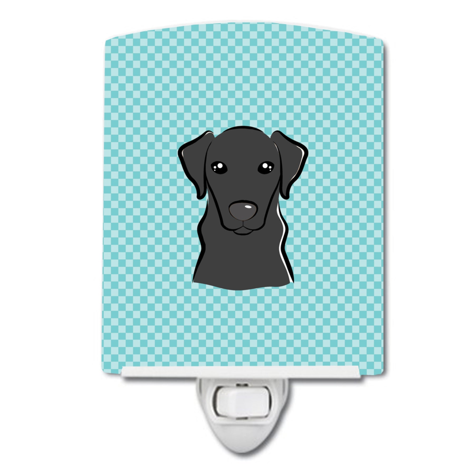  inchCarolines Treasures Checkerboard Blue Black Labrador Ceramic Night Light, 6x4, Multicolor inch