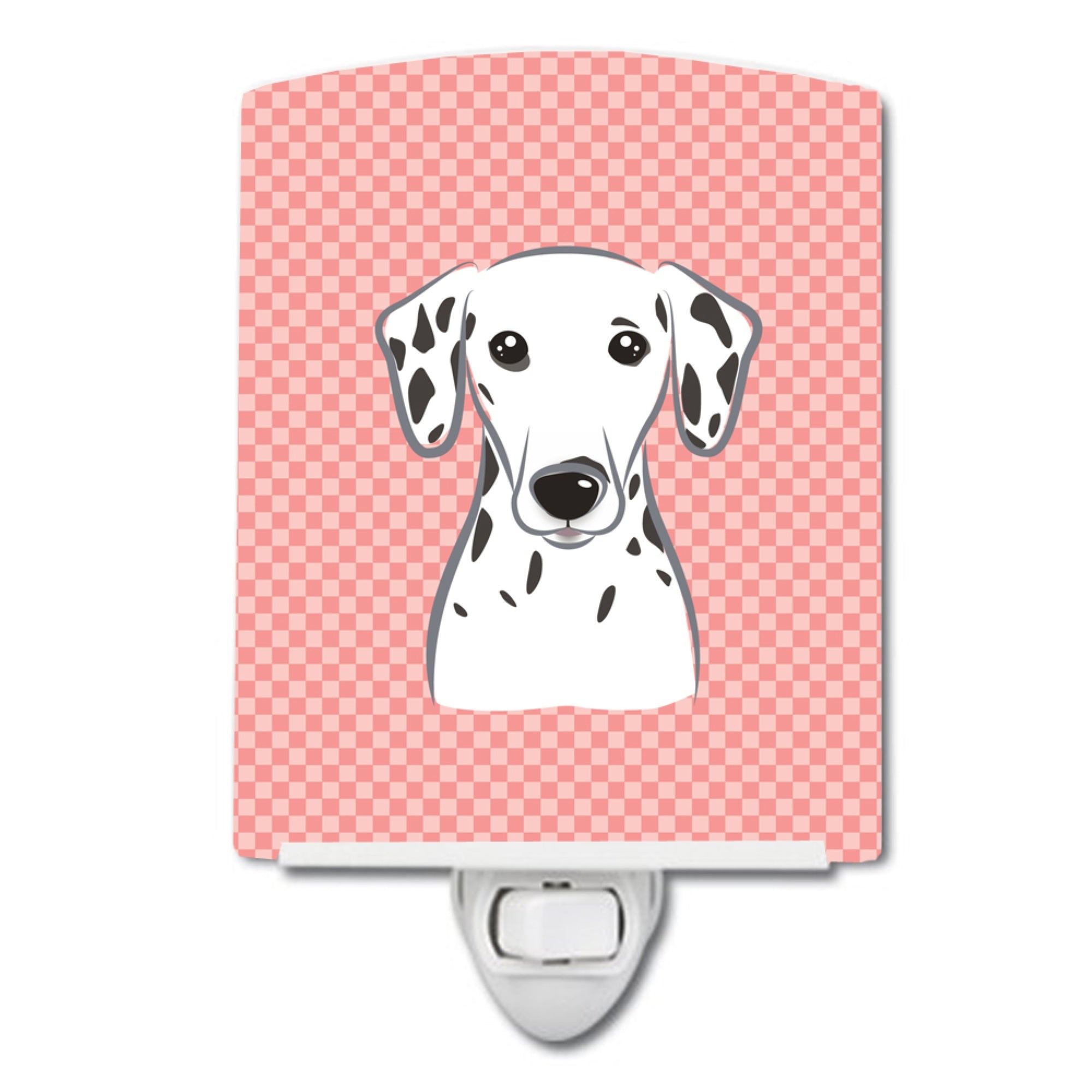  inchCarolines Treasures Checkerboard Pink Dalmatian Ceramic Night Light, 6x4, Multicolor inch