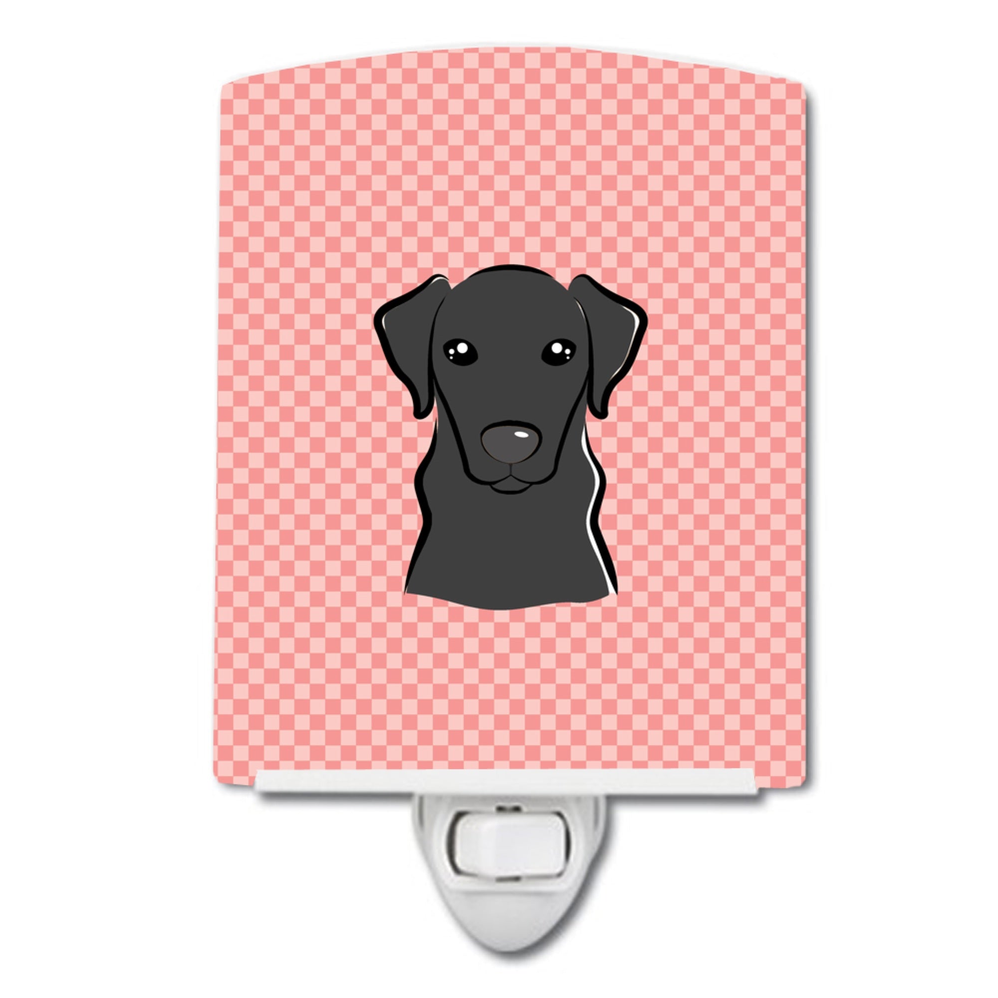  inchCarolines Treasures Checkerboard Pink Black Labrador Ceramic Night Light, 6x4, Multicolor inch