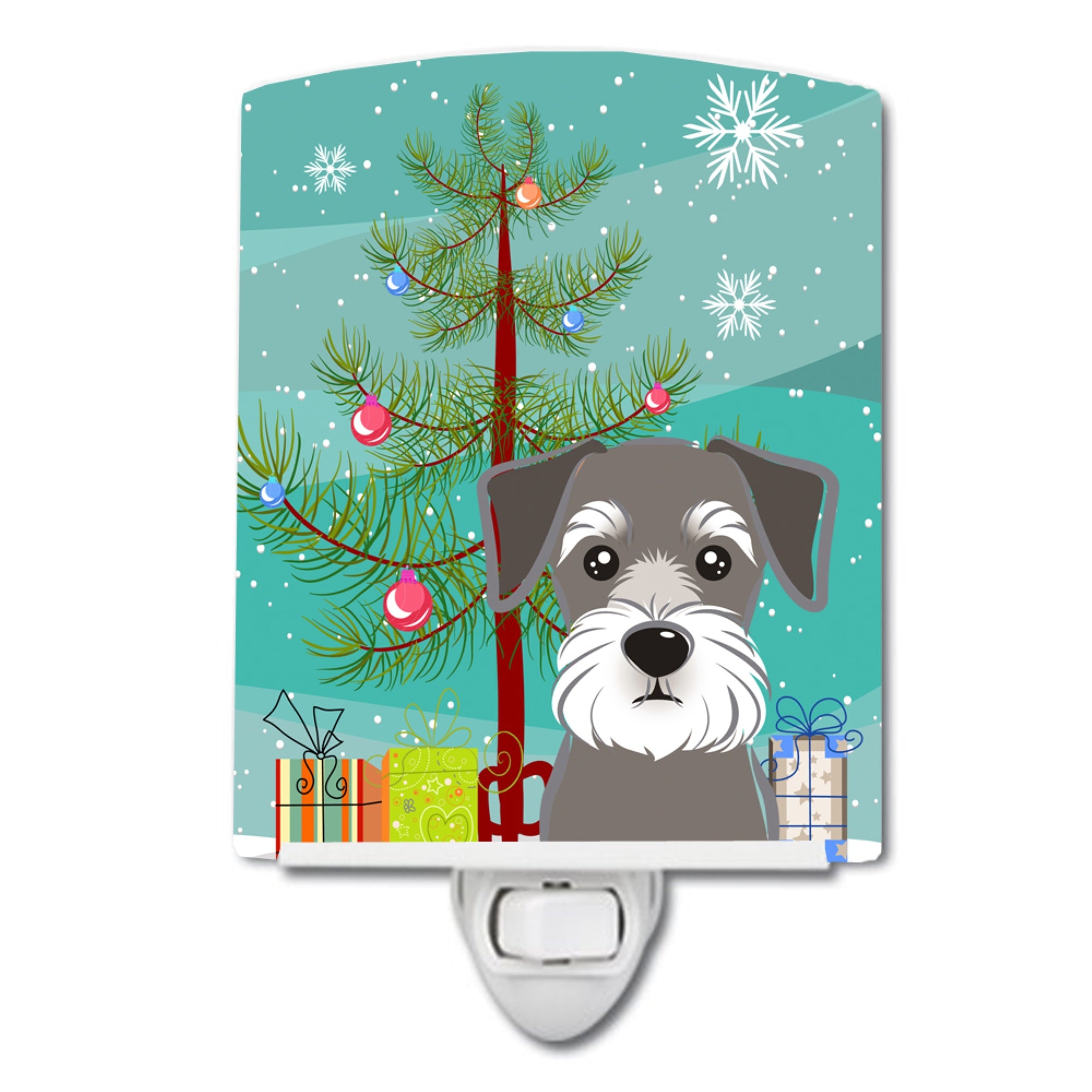  inchCarolines Treasures Christmas Tree and Schnauzer Ceramic Night Light, 6x4, Multicolor inch
