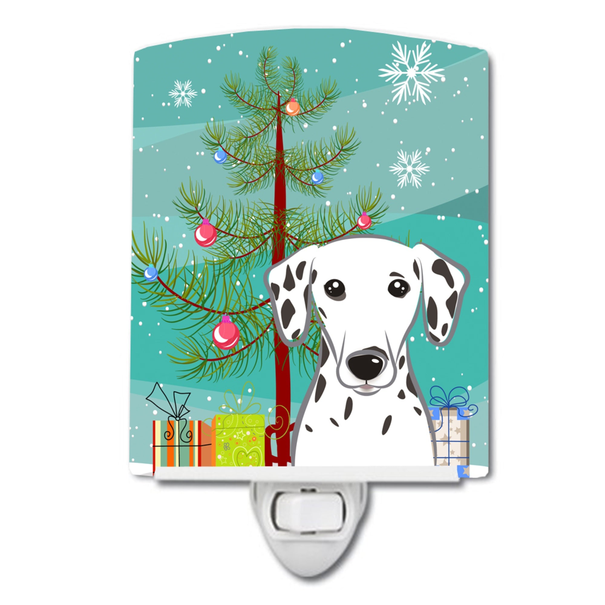  inchCarolines Treasures Christmas Tree and Dalmatian Ceramic Night Light, 6x4, Multicolor inch