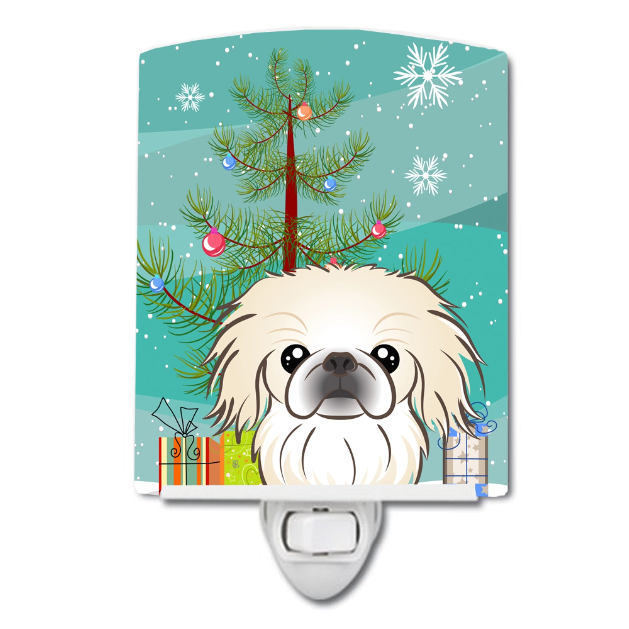  inchCarolines Treasures Christmas Tree and Pekingese Ceramic Night Light, 6x4, Multicolor inch