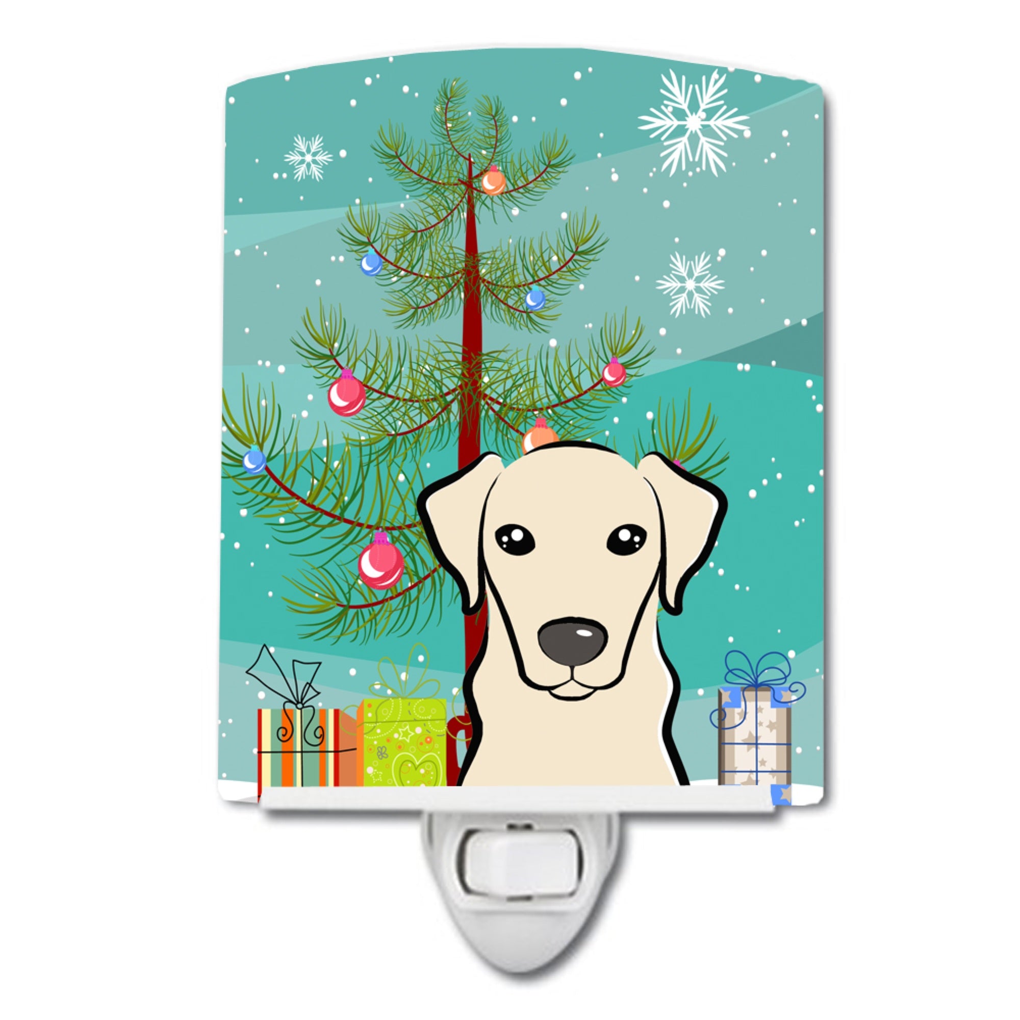  inchCarolines Treasures Christmas Tree and Yellow Labrador Ceramic Night Light, 6x4, Multicolor inch