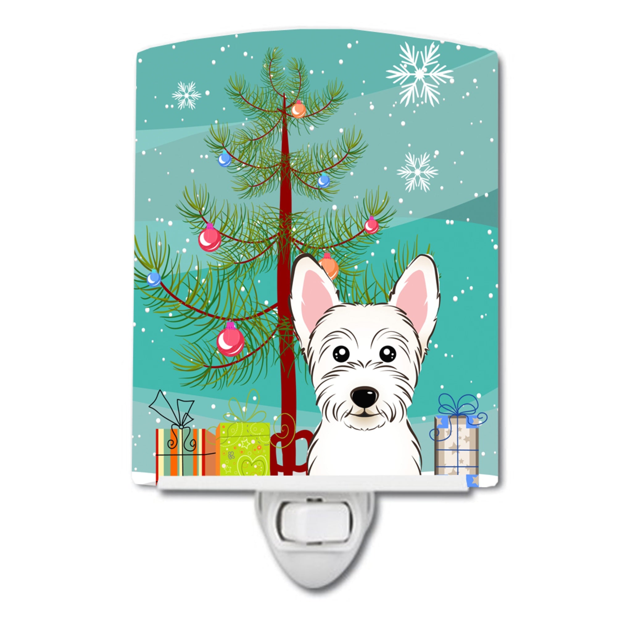  inchCarolines Treasures Christmas Tree and Westie Ceramic Night Light, 6x4, Multicolor inch