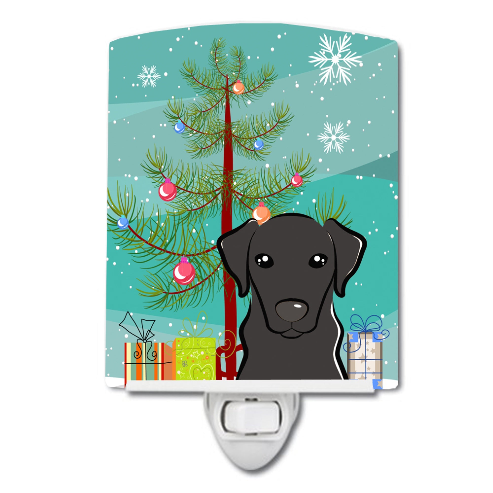  inchCarolines Treasures Christmas Tree and Black Labrador Ceramic Night Light, 6x4, Multicolor inch