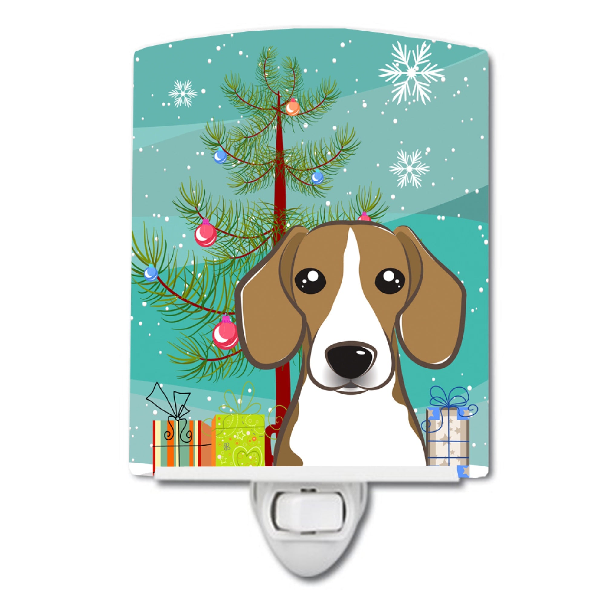  inchCarolines Treasures Christmas Tree and Beagle Ceramic Night Light, 6x4, Multicolor inch