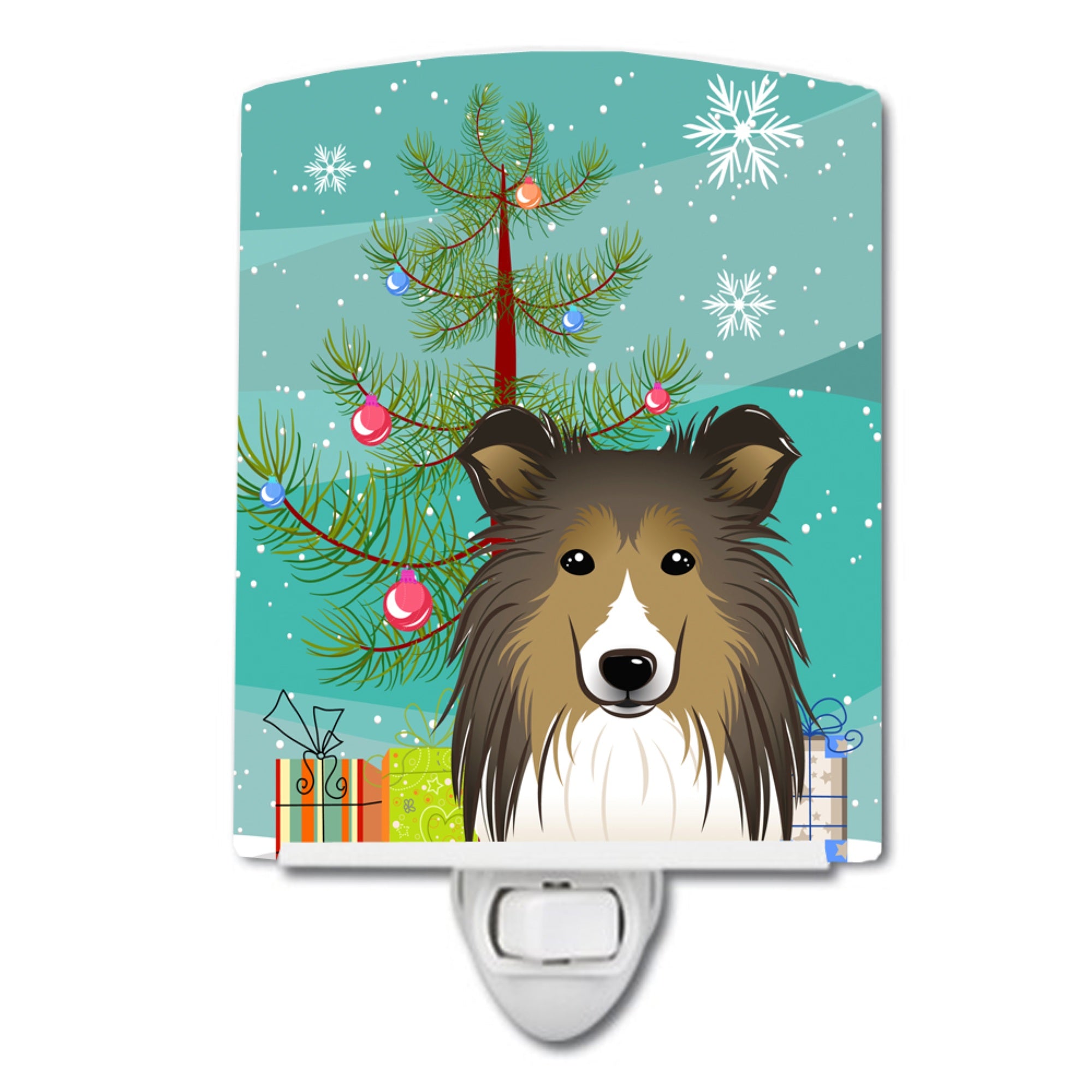  inchCarolines Treasures Christmas Tree and Sheltie Ceramic Night Light, 6x4, Multicolor inch