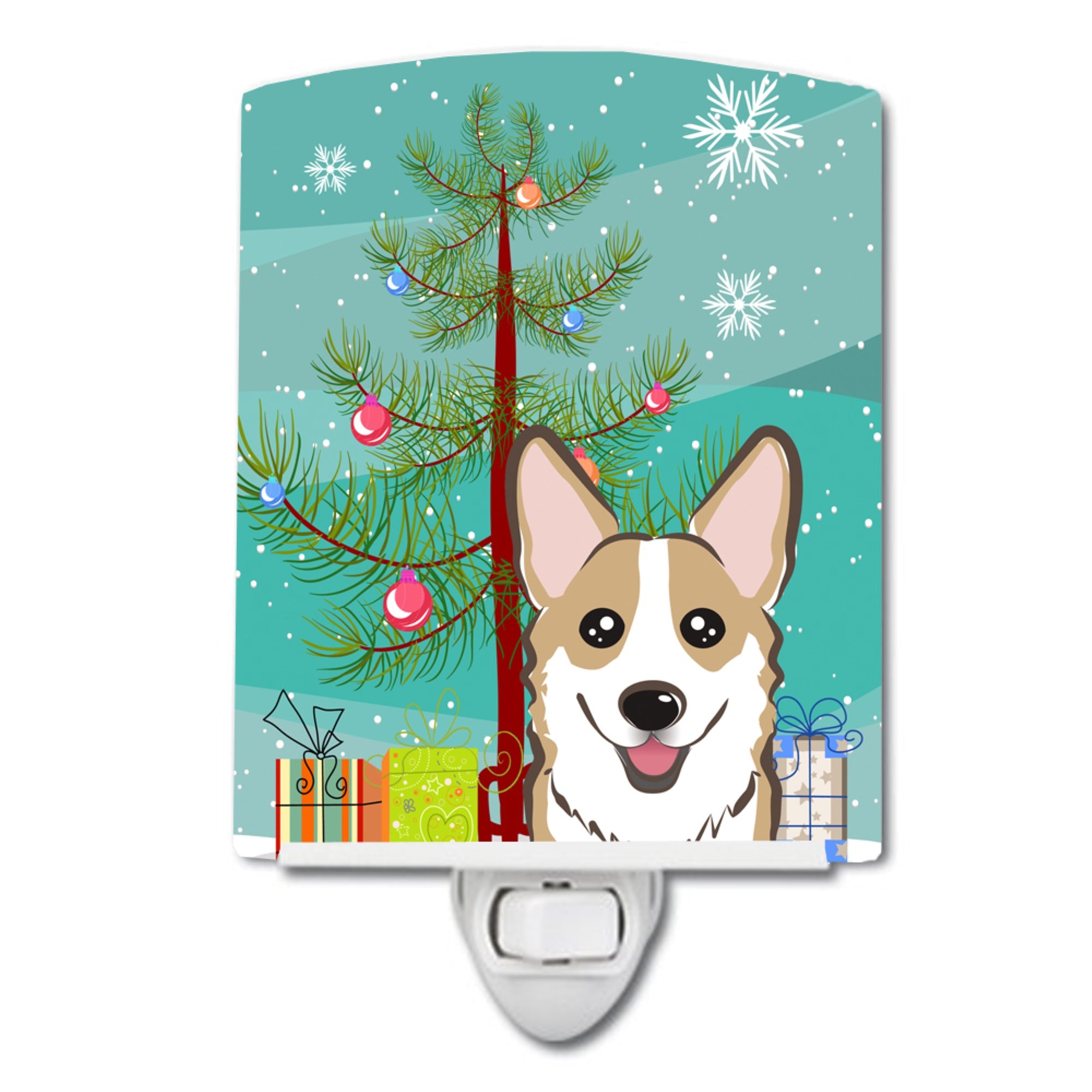  inchCarolines Treasures Christmas Tree and Sable Corgi Ceramic Night Light, 6x4, Multicolor inch