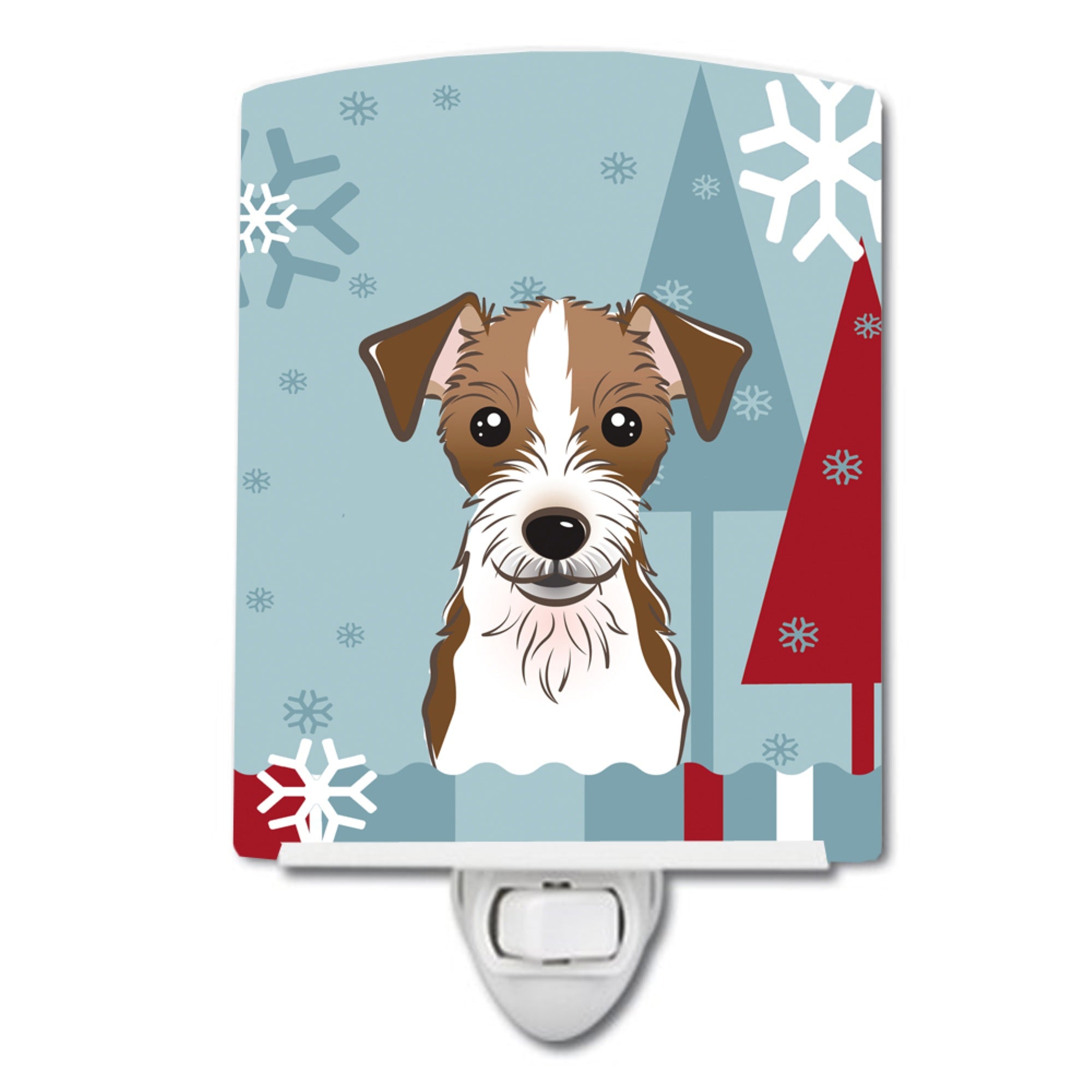  inchCarolines Treasures Winter Holiday Jack Russell Terrier Ceramic Night Light, 6x4, Multicolor inch