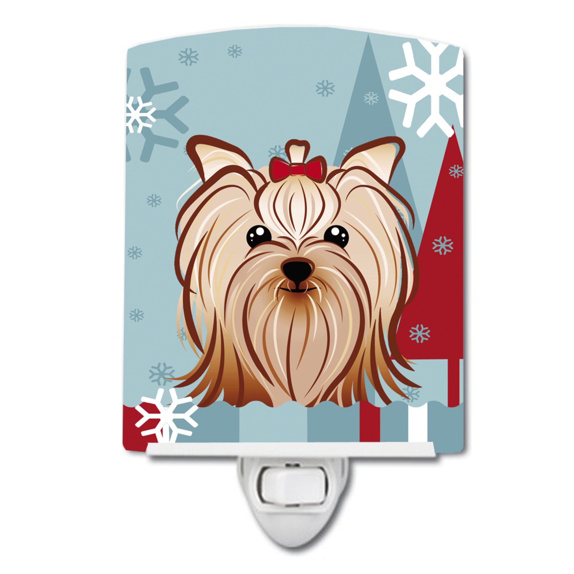  inchCarolines Treasures Winter Holiday Yorkie Yorkishire Terrier Ceramic Night Light, 6x4, Multicolor inch