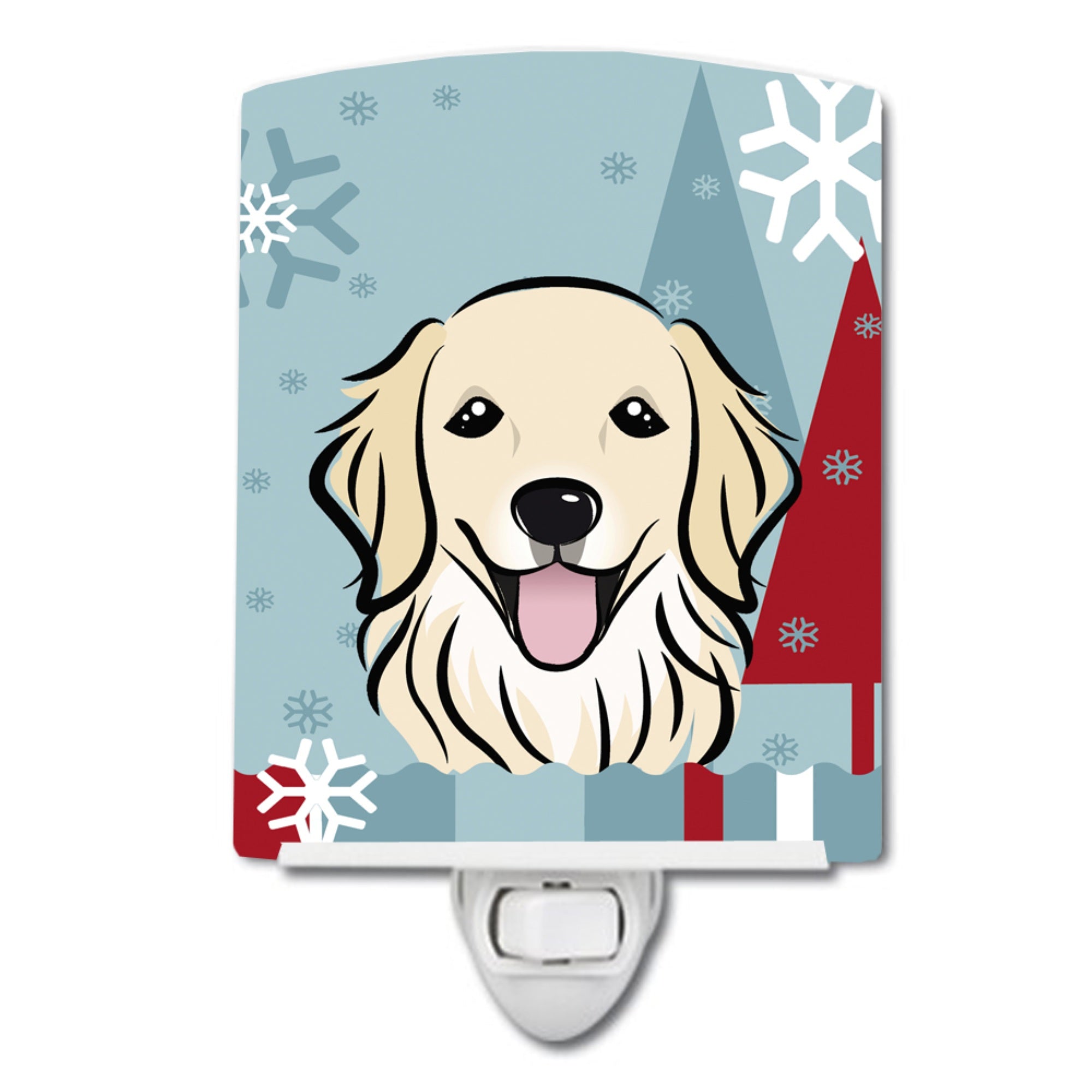  inchCarolines Treasures Winter Holiday Golden Retriever Ceramic Night Light, 6x4, Multicolor inch