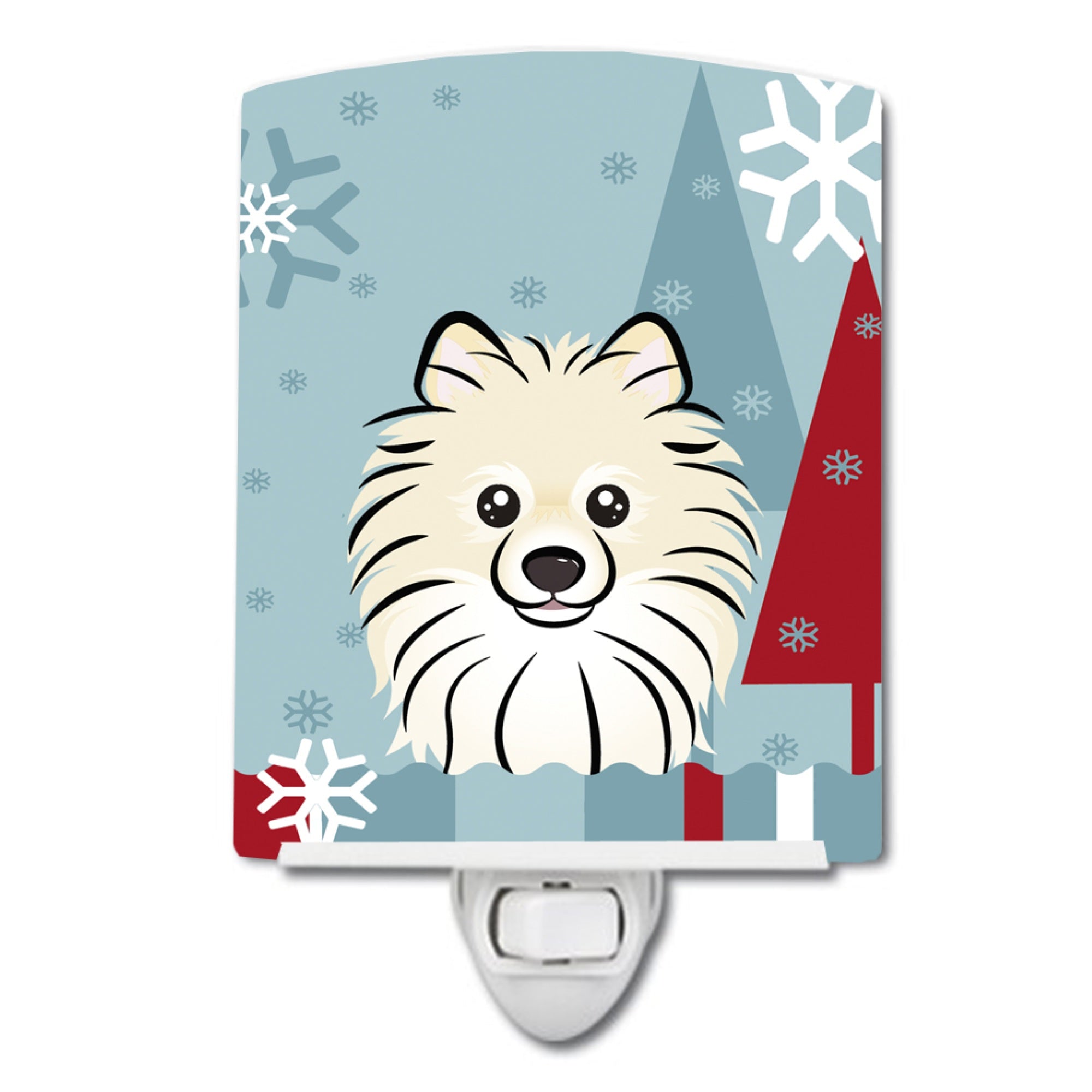  inchCarolines Treasures Winter Holiday Pomeranian Ceramic Night Light, 6x4, Multicolor inch