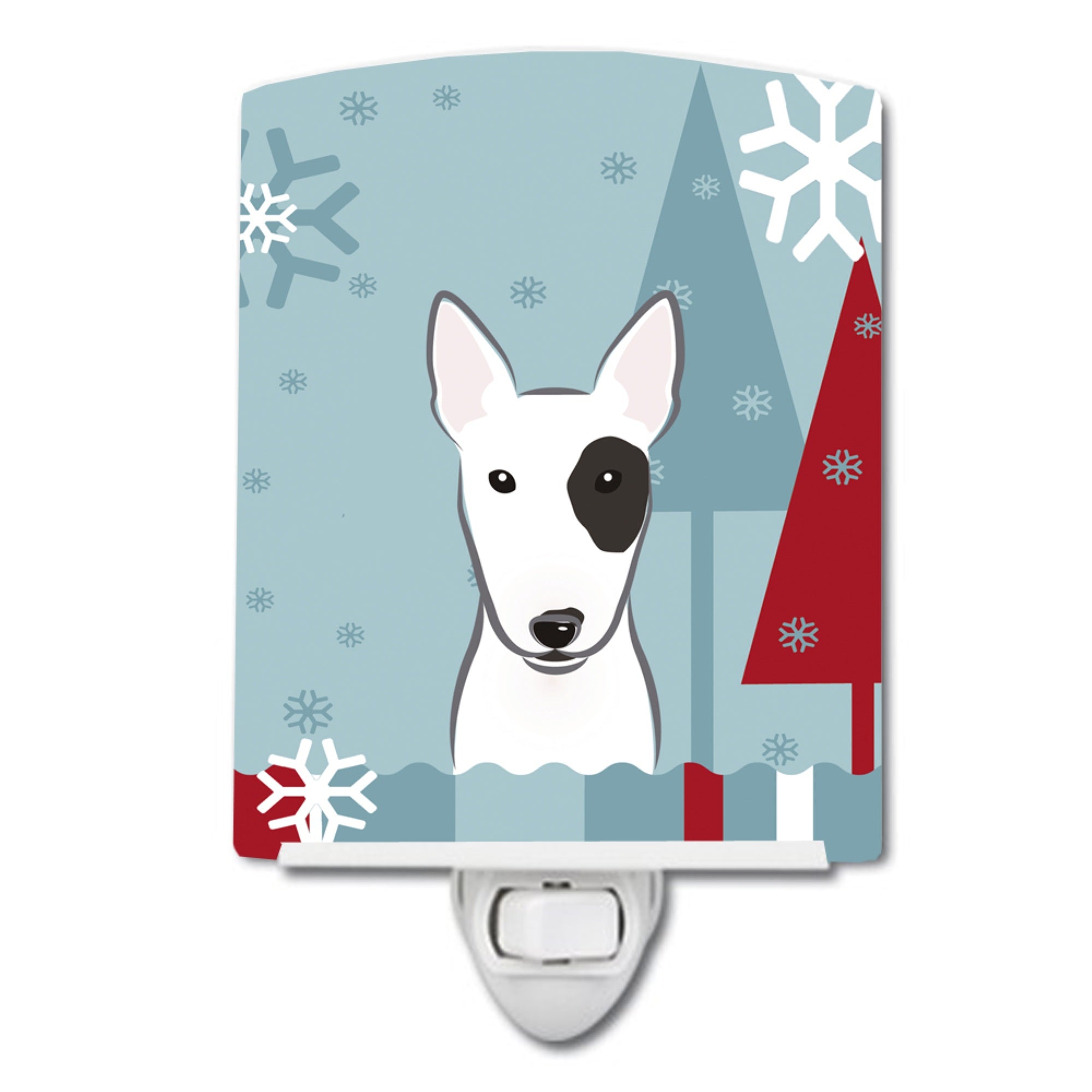  inchCarolines Treasures Winter Holiday Bull Terrier Ceramic Night Light, 6x4, Multicolor inch