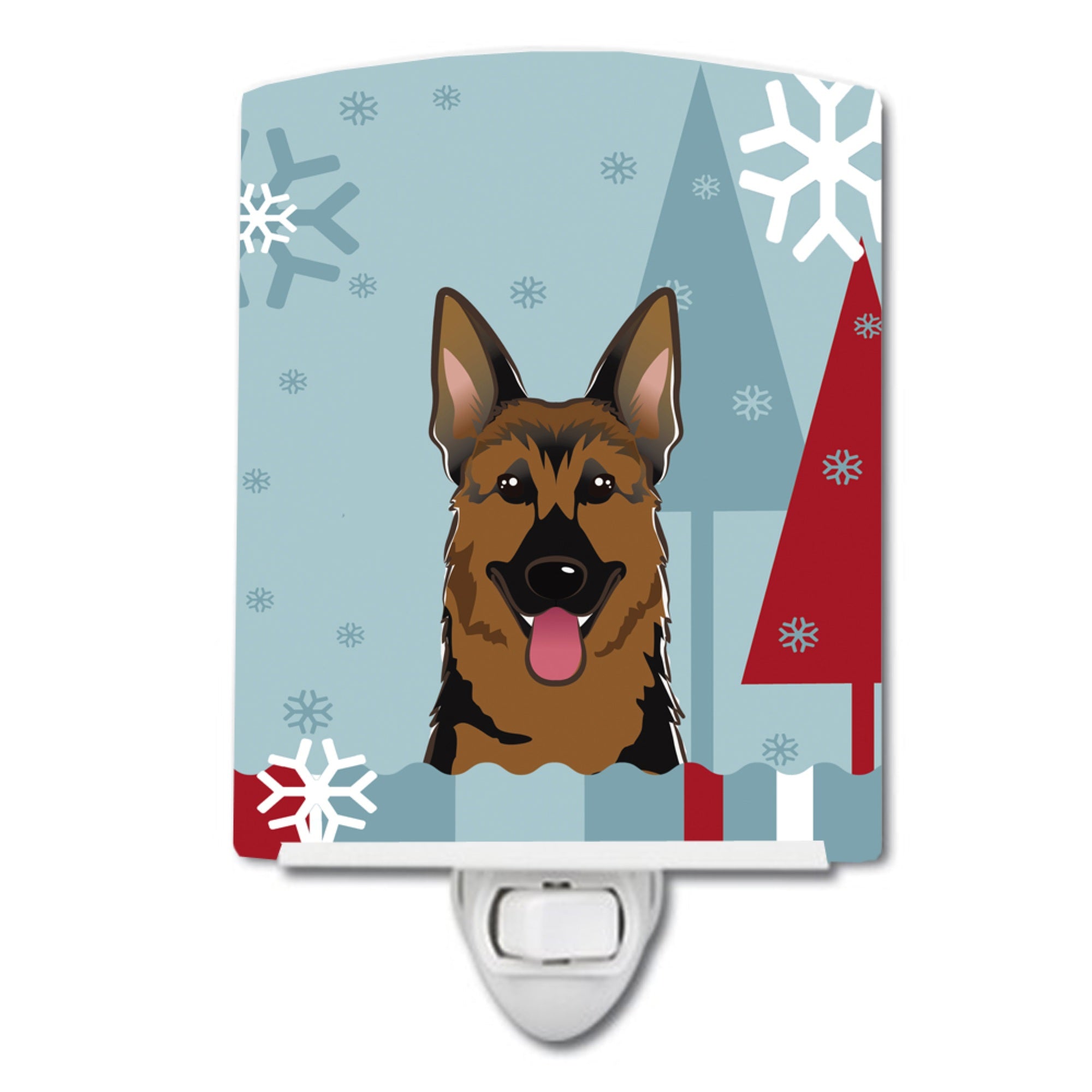  inchCarolines Treasures Winter Holiday German Shepherd Ceramic Night Light, 6x4, Multicolor inch