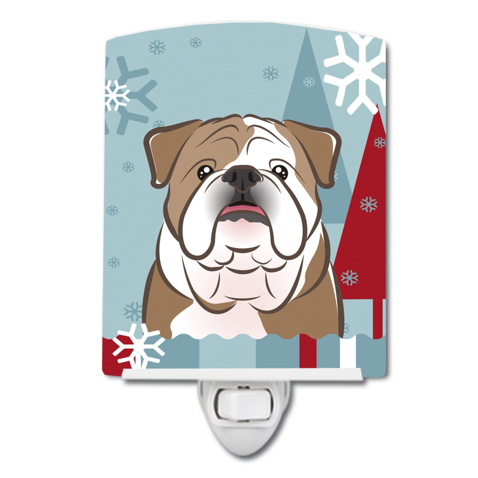  inchCarolines Treasures Winter Holiday English Bulldog Ceramic Night Light, 6x4, Multicolor inch