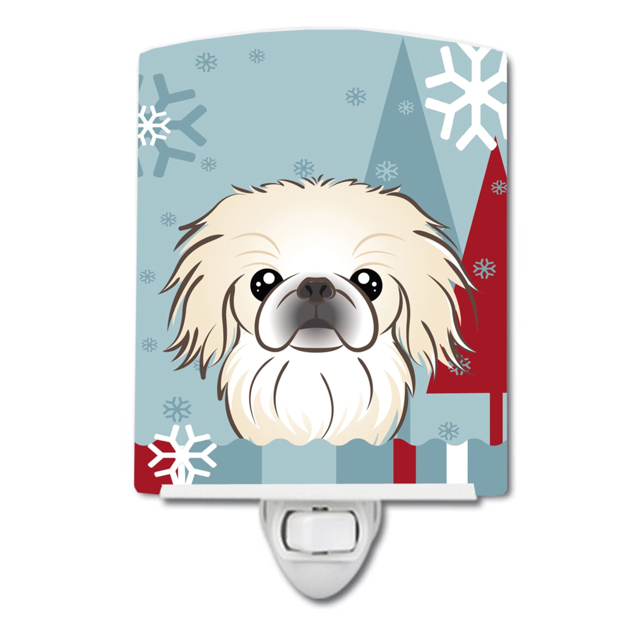  inchCarolines Treasures Winter Holiday Pekingese Ceramic Night Light, 6x4, Multicolor inch