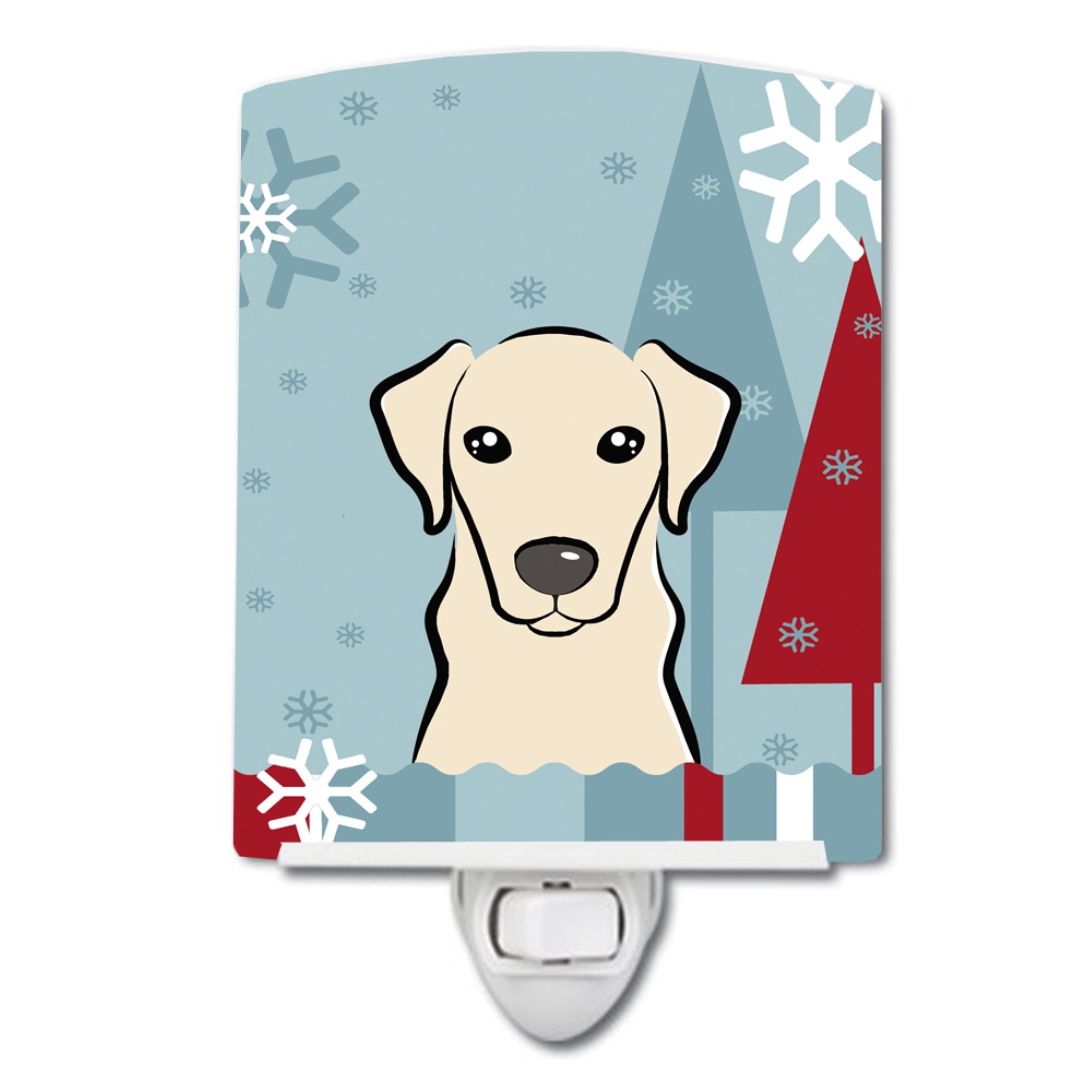  inchCarolines Treasures Winter Holiday Yellow Labrador Ceramic Night Light, 6x4, Multicolor inch