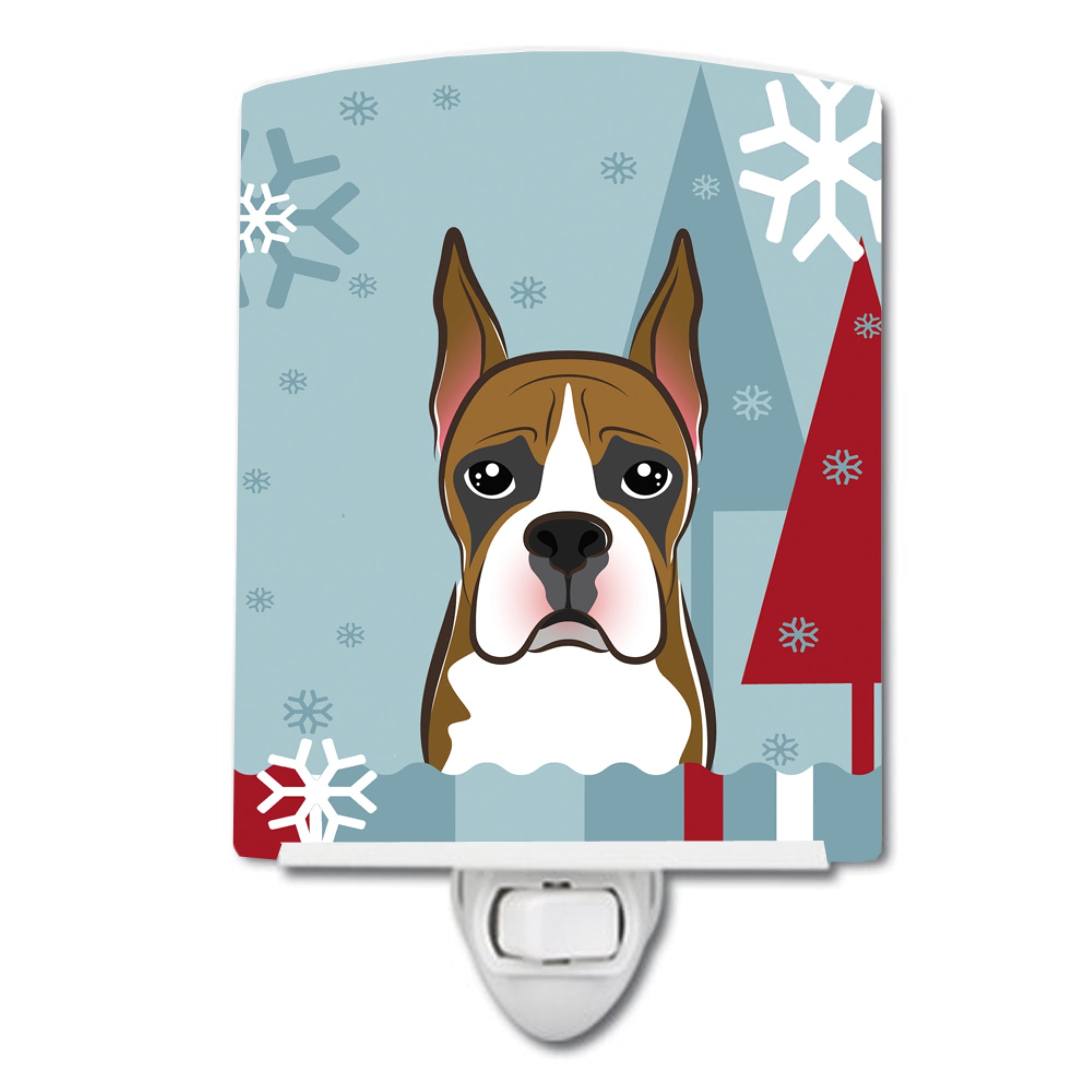  inchCarolines Treasures Winter Holiday Boxer Ceramic Night Light, 6x4, Multicolor inch