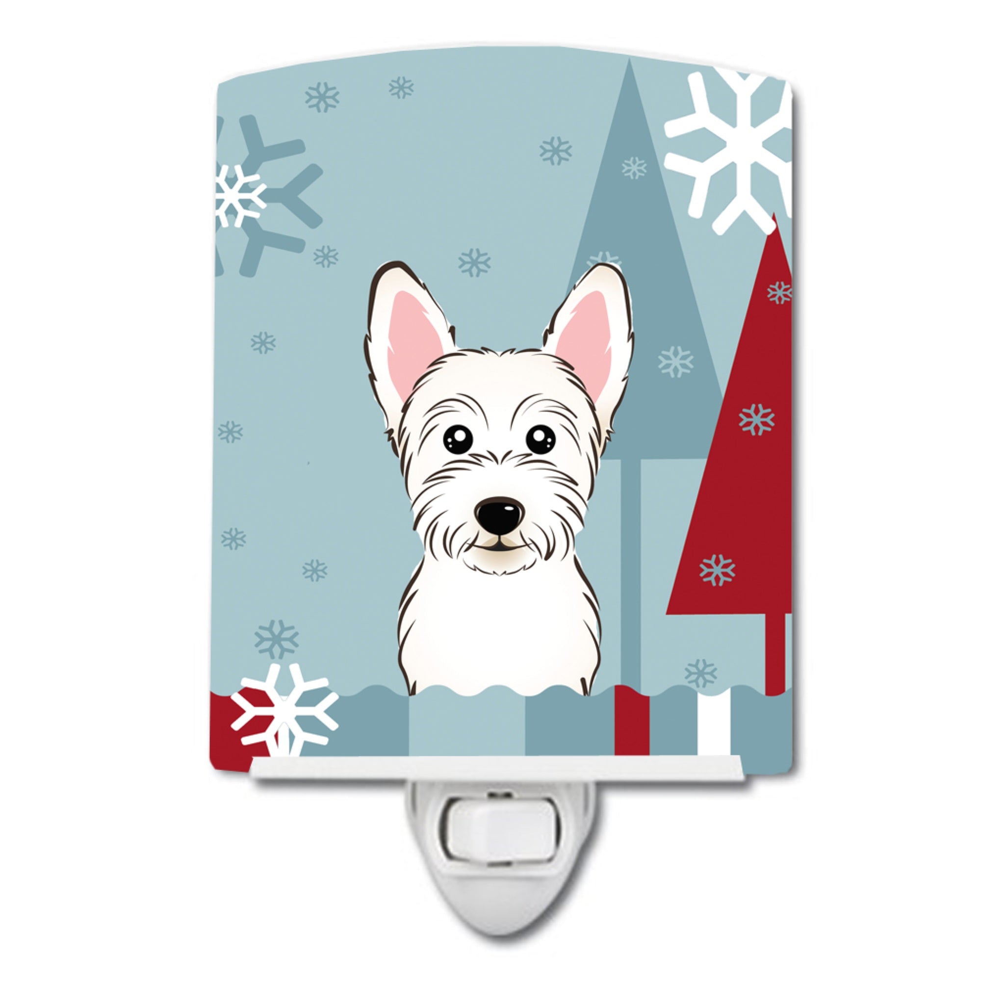  inchCarolines Treasures Winter Holiday Westie Ceramic Night Light, 6x4, Multicolor inch