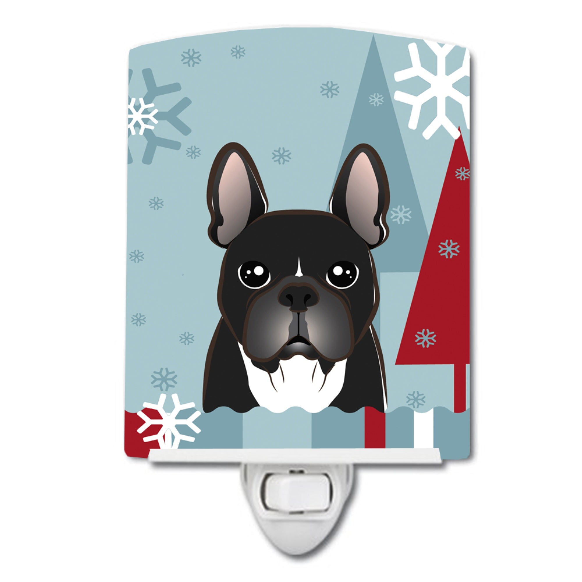  inchCarolines Treasures Winter Holiday French Bulldog Ceramic Night Light, 6x4, Multicolor inch