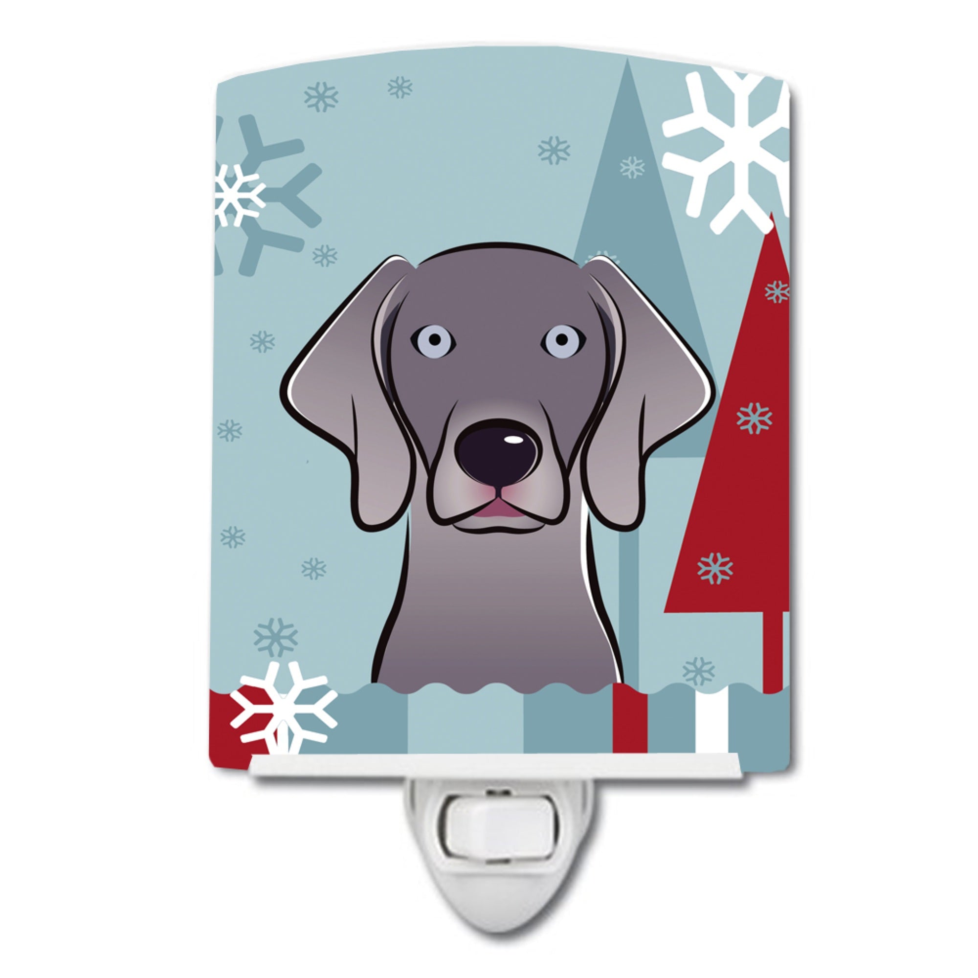  inchCarolines Treasures Winter Holiday Weimaraner Ceramic Night Light, 6x4, Multicolor inch
