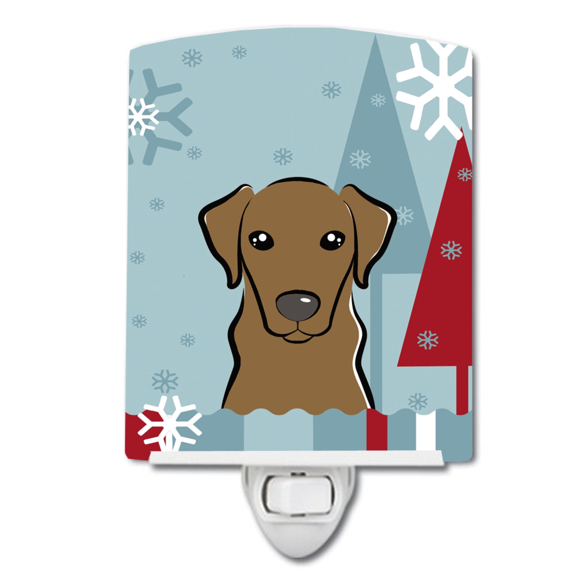  inchCarolines Treasures Winter Holiday Chocolate Labrador Ceramic Night Light, 6x4, Multicolor inch