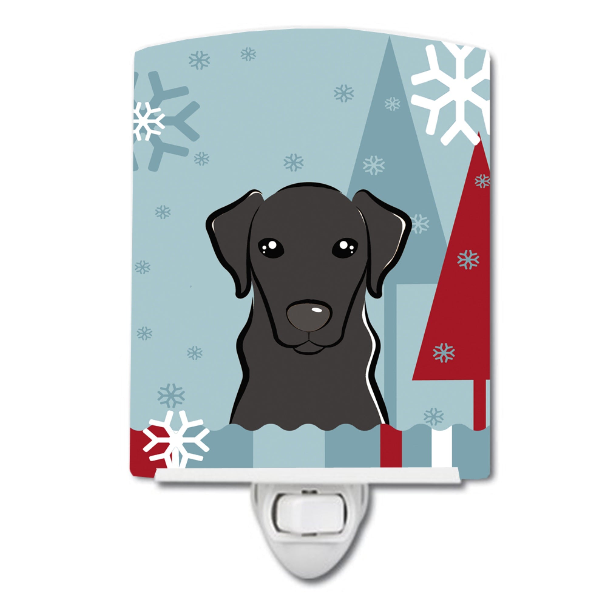  inchCarolines Treasures Winter Holiday Black Labrador Ceramic Night Light, 6x4, Multicolor inch