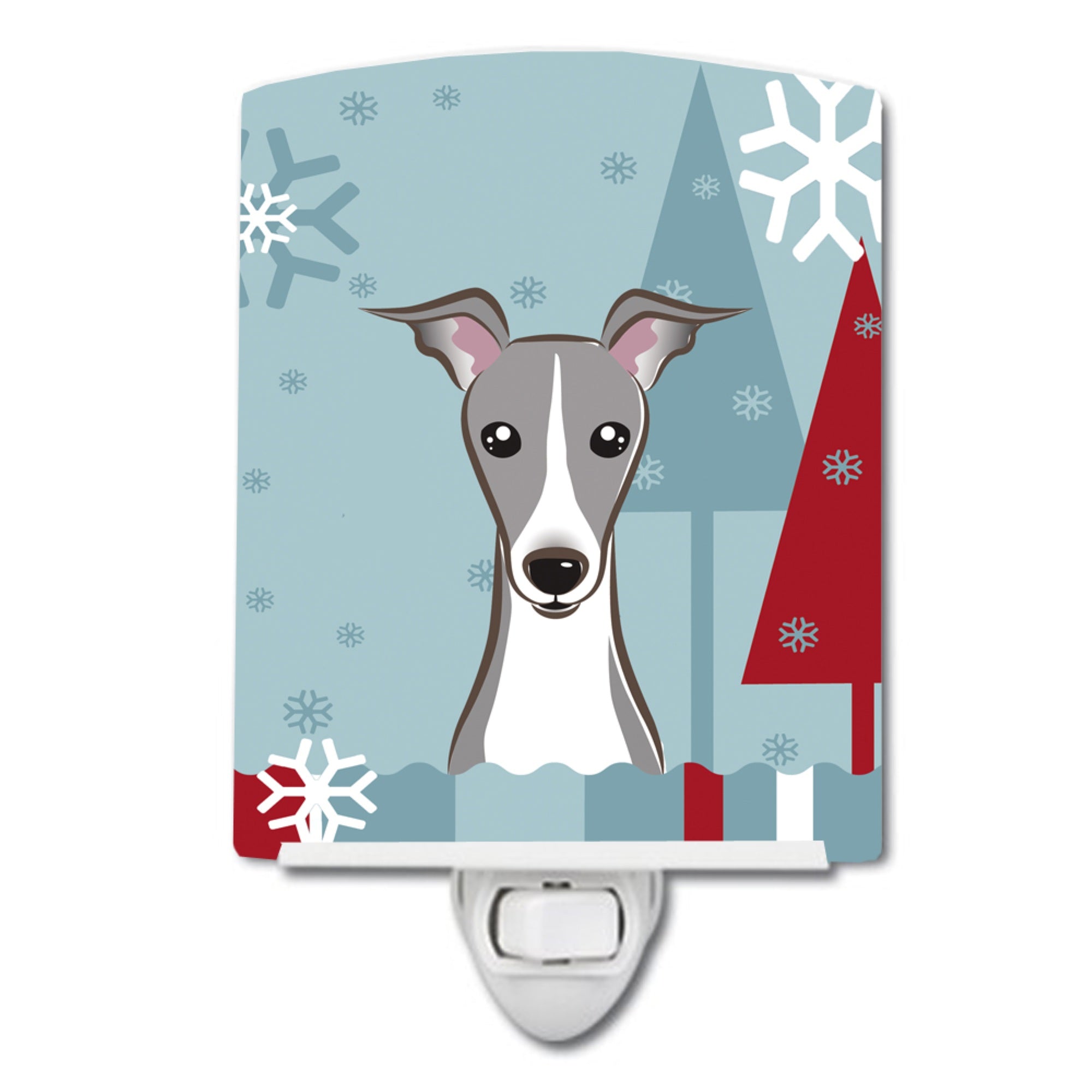  inchCarolines Treasures Winter Holiday Italian Greyhound Ceramic Night Light, 6x4, Multicolor inch