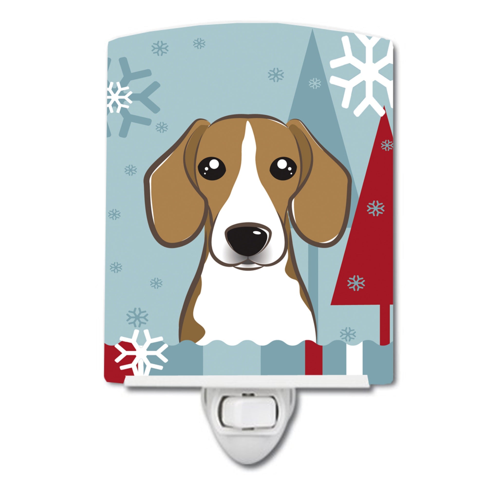  inchCarolines Treasures Winter Holiday Beagle Ceramic Night Light, 6x4, Multicolor inch