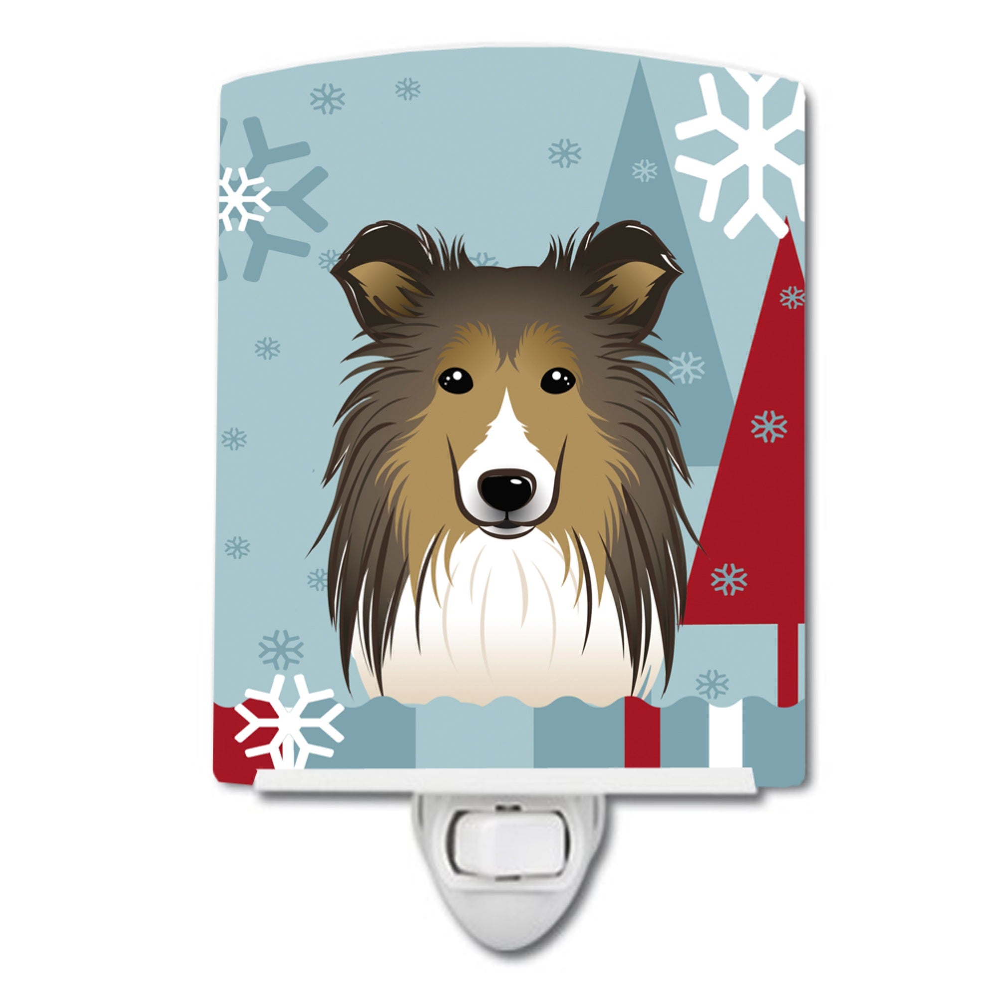  inchCarolines Treasures Winter Holiday Sheltie Ceramic Night Light, 6x4, Multicolor inch