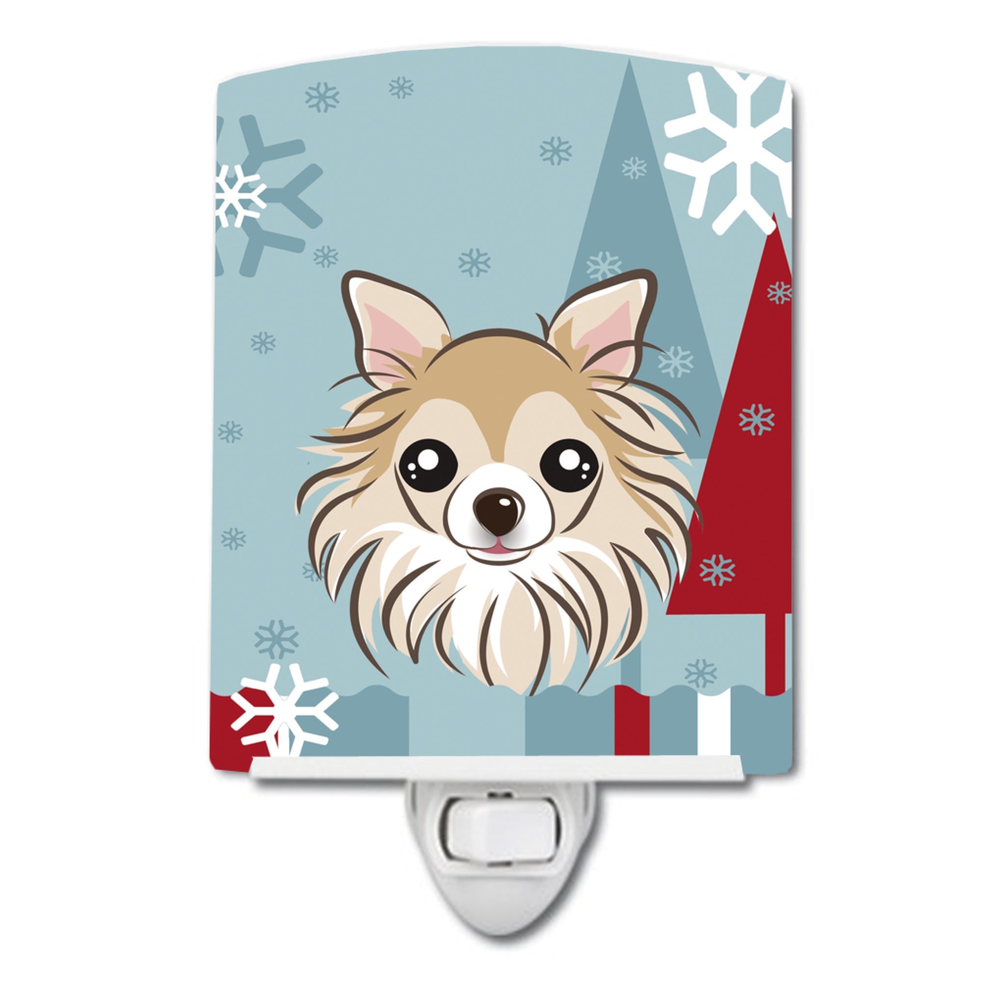  inchCarolines Treasures Winter Holiday Chihuahua Ceramic Night Light, 6x4, Multicolor inch