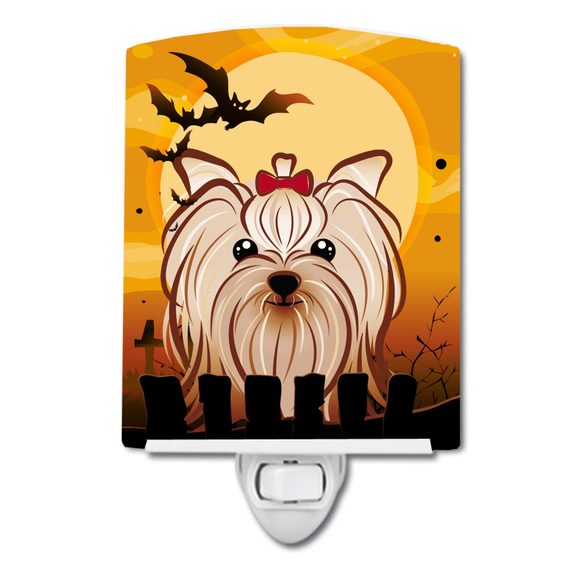  inchCarolines Treasures Halloween Yorkie Yorkishire Terrier Ceramic Night Light, 6x4, Multicolor inch