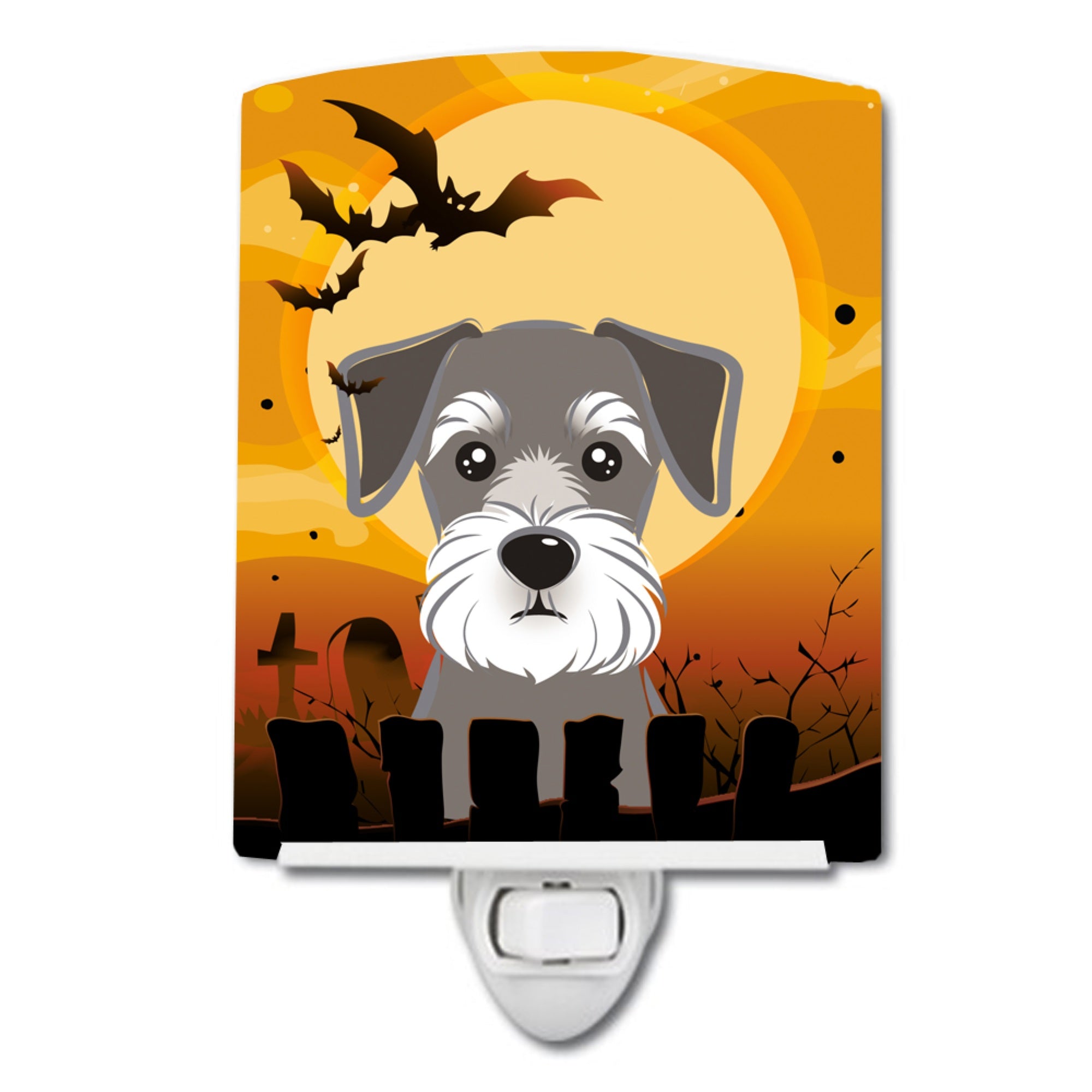  inchCarolines Treasures Halloween Schnauzer Ceramic Night Light, 6x4, Multicolor inch